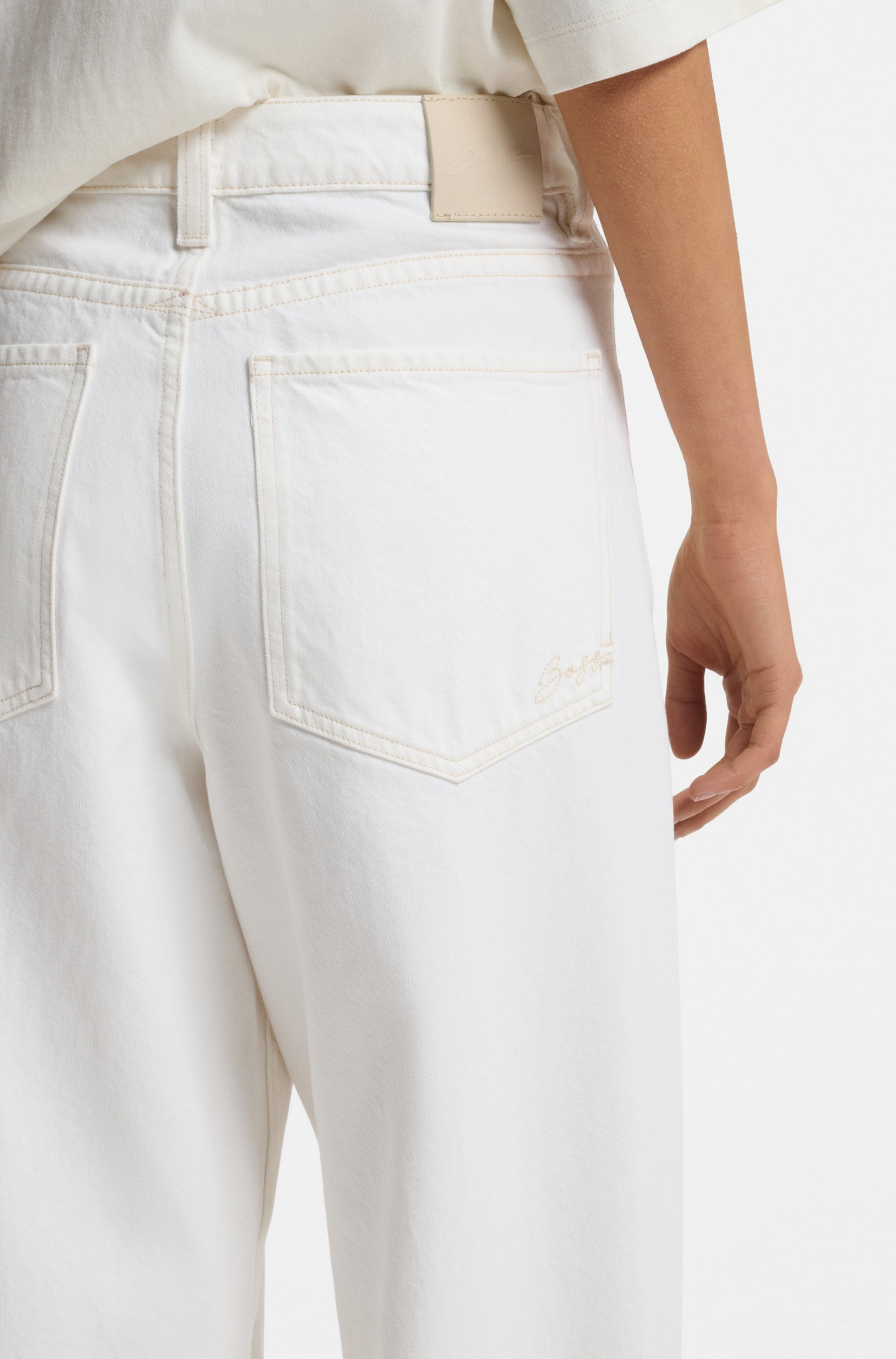 BOSS ORANGE Relax-fit-Jeans »SLOUCHY MR 2.0 Premium Damenmode« Wide Leg mit mittlerem Bund, fester Denim