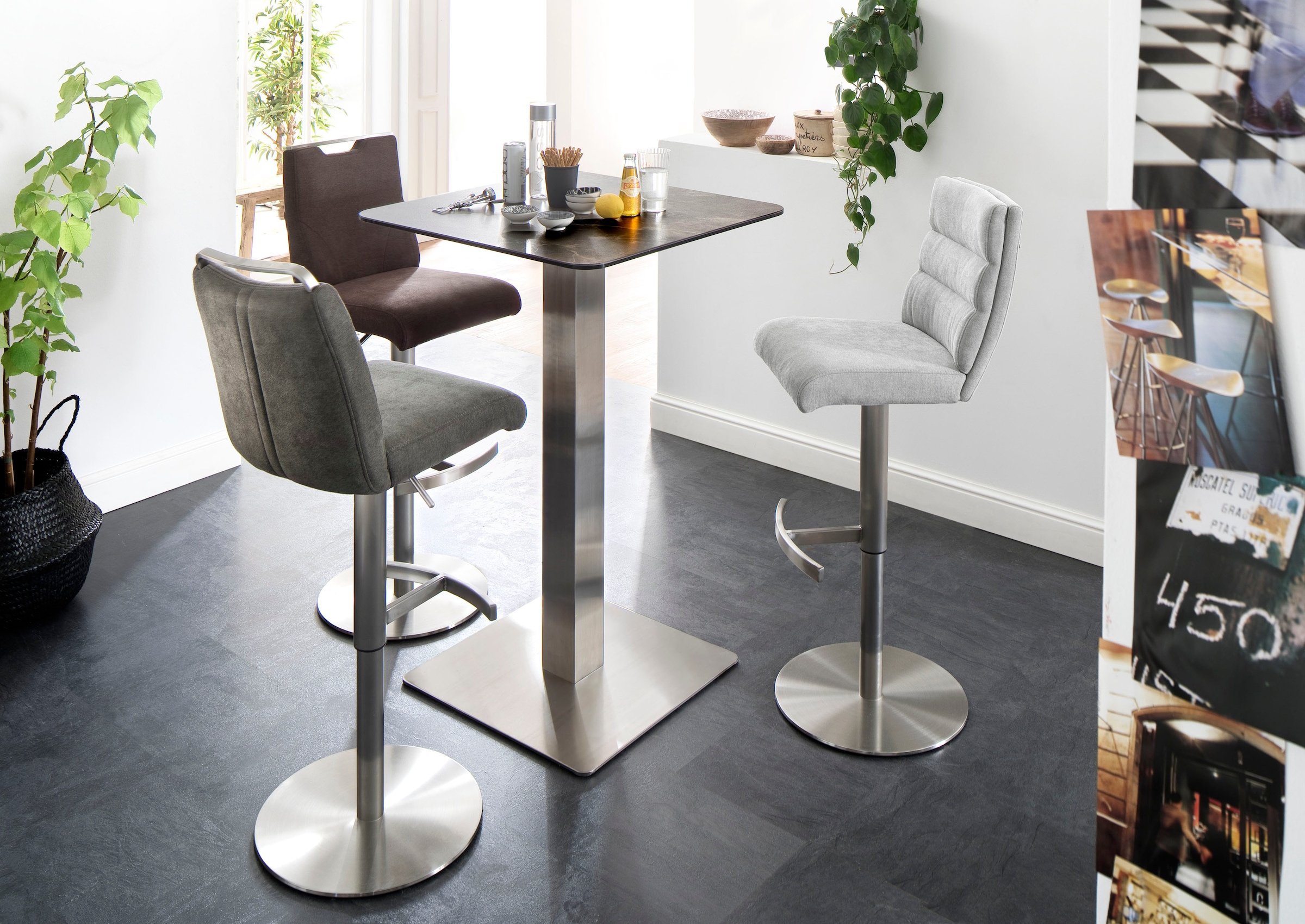 MCA furniture Bartisch »Zarina«, Bartisch auf Tischplatte mit kaufen Gestell Edelstahl Glaskeramik Rechnung mit