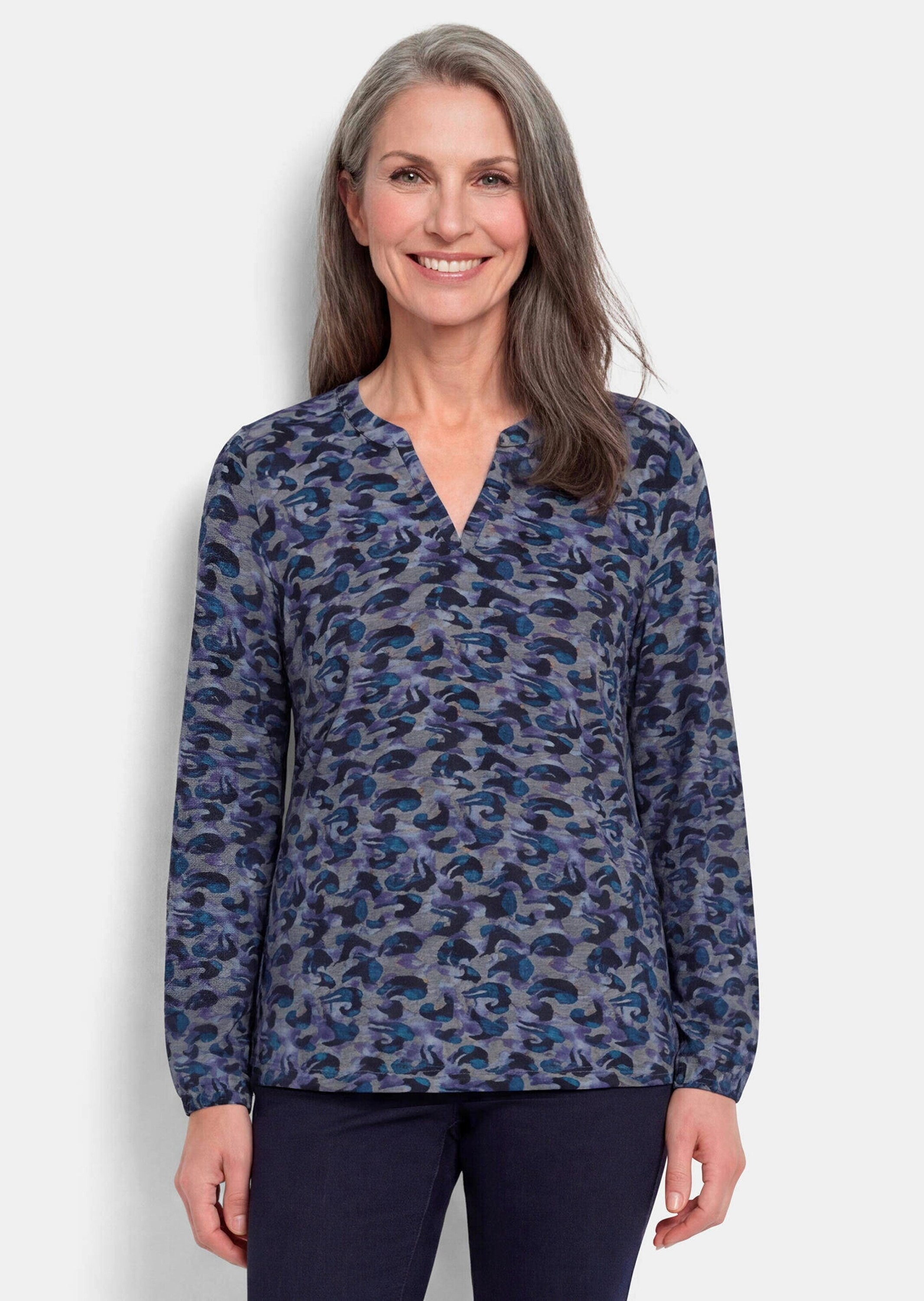 GOLDNER Schlupfbluse »Kurzgröße Schlupfbluse mit Langarm« stretchbequemner Jersey