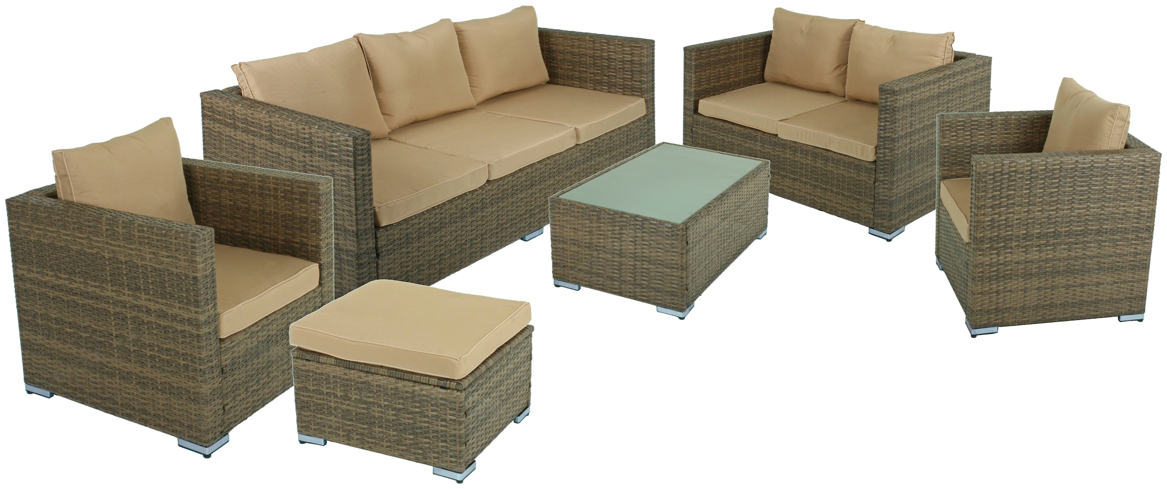 Garden Pleasure Gartenlounge-Set "MURCIA" 14 Stk. tlg. mit bequemer Polsterung