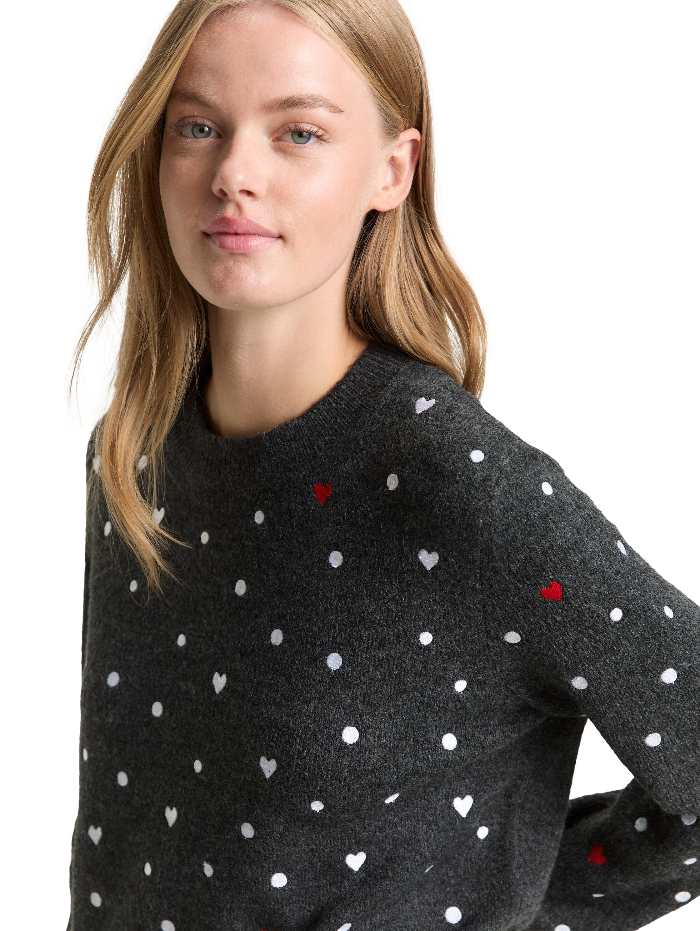 TOM TAILOR Denim Strickpullover mit Stickereien