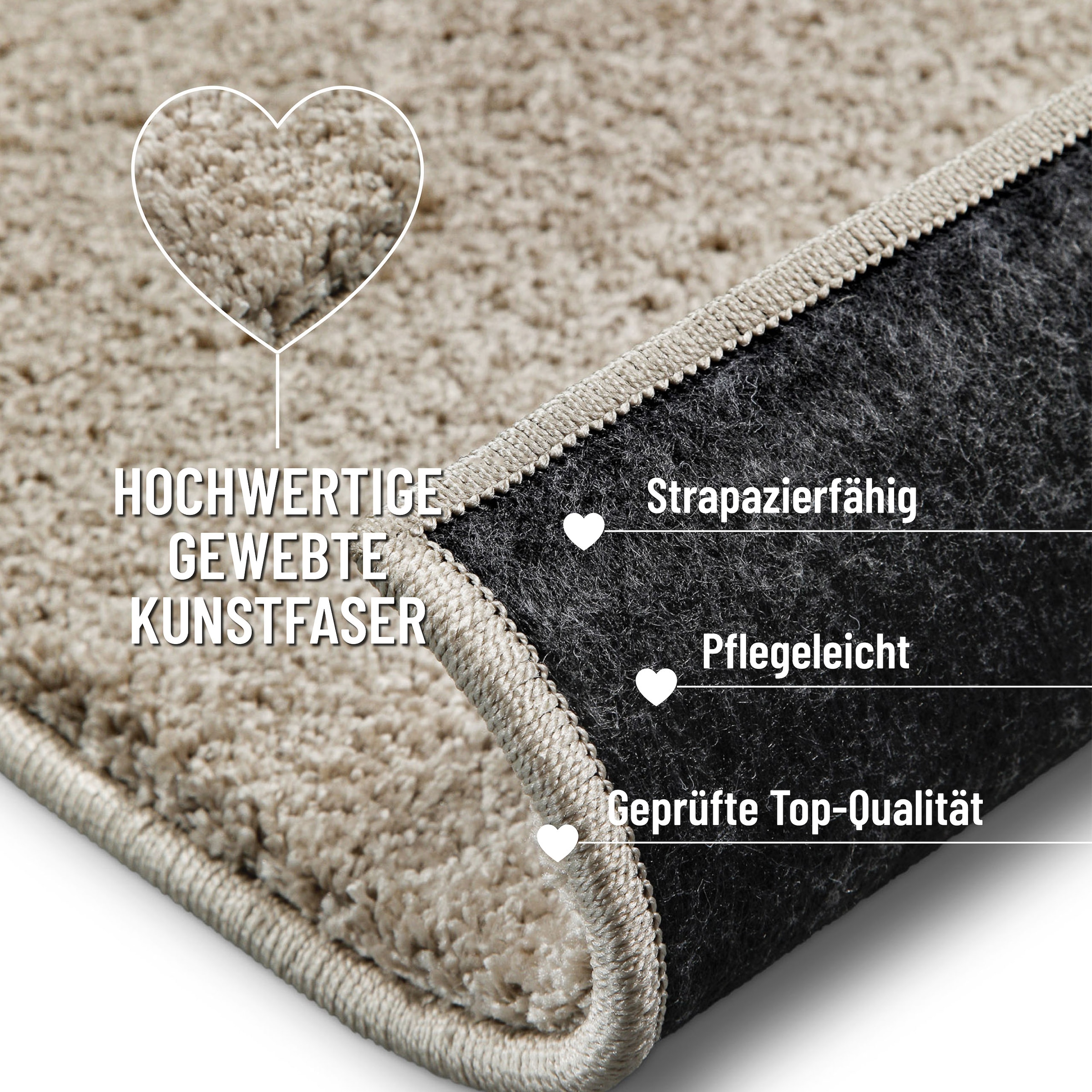 Wecon home Basics Hochflor-Teppich »Nova«, quadratisch, 25 mm Höhe, Shaggy, gewebt, Läufer, robust, Wohnzimmer, Schlafzimmer