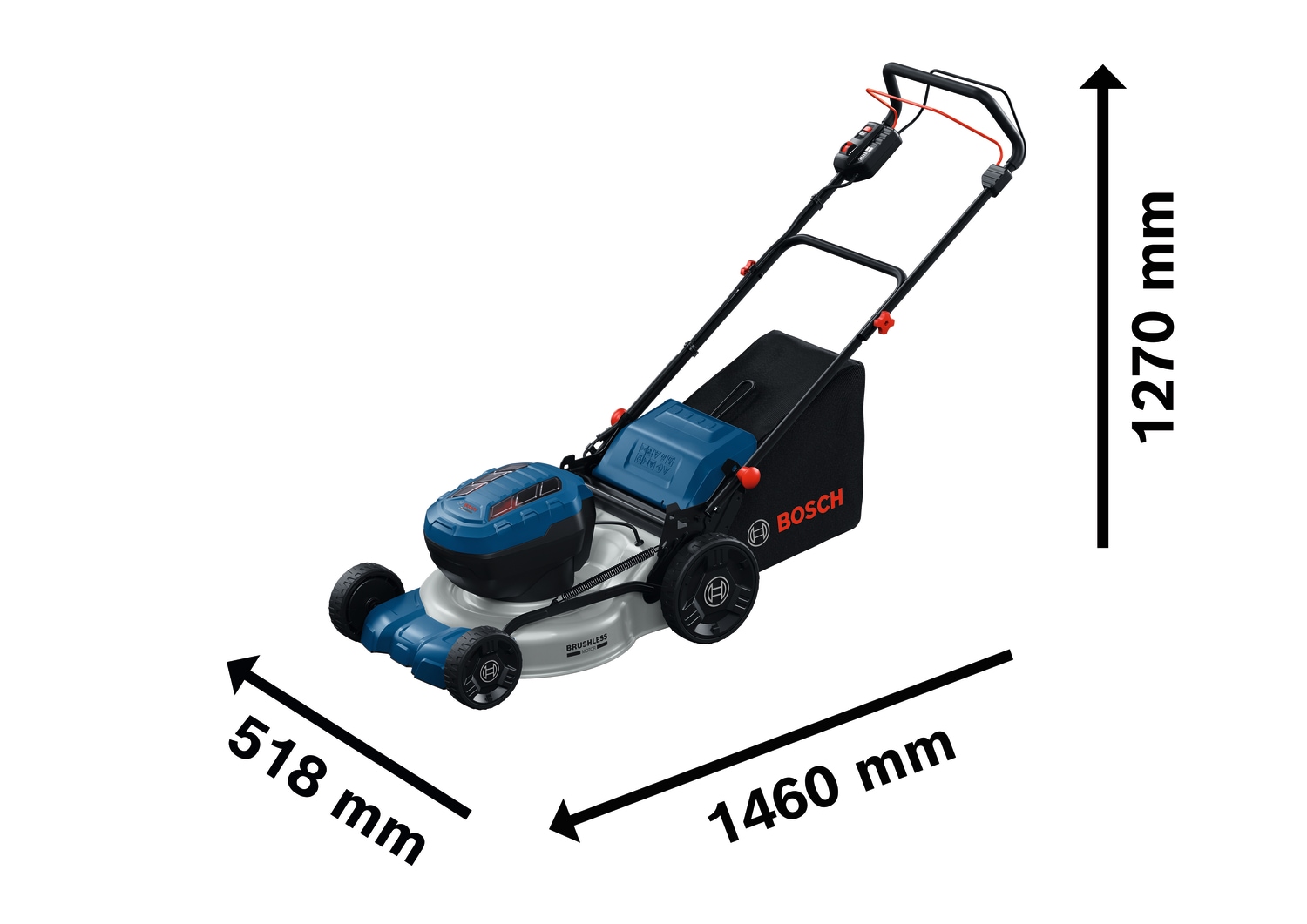 Bosch Professional Akkurasenmäher »GRA18V2-46SP« Selbstfahrend für bequemes und müheloses Mähen