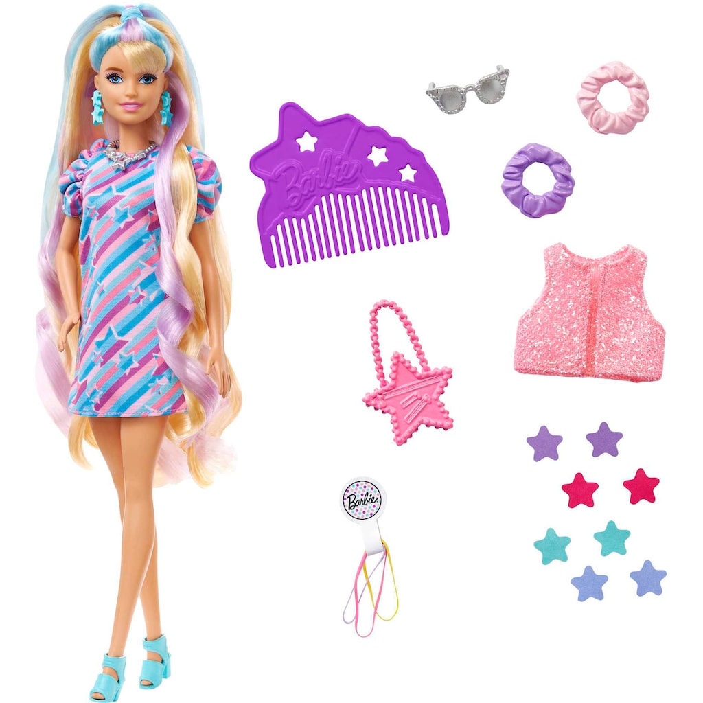 Barbie Anziehpuppe »Totally Hair, blond/bunte Haare«