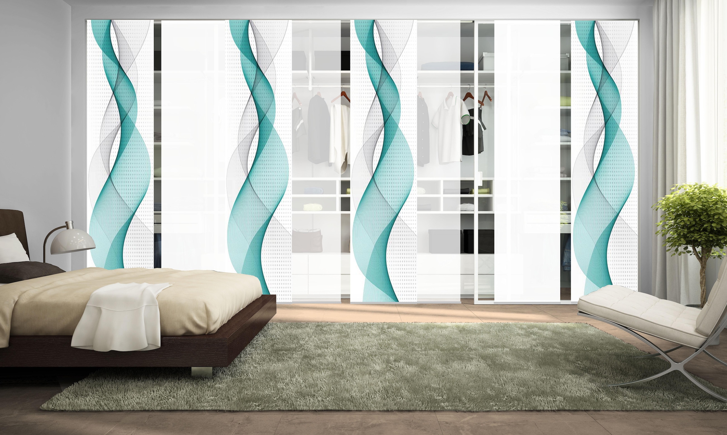 HOME WOHNIDEEN Schiebegardine »OPALIA 8ER SET« Paneelwagen 8 Stk. tlg. HxB: 245x60