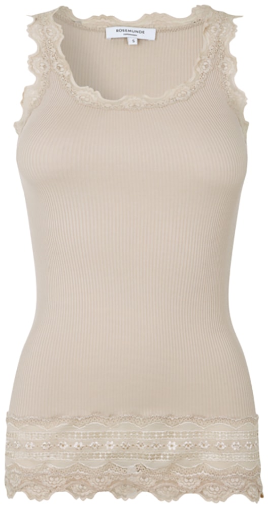 rosemunde Tanktop »Benita Silk Top Camisole«, mit Vintage-Spitze am Ausschnitt, breite elastische Spitze am Saum