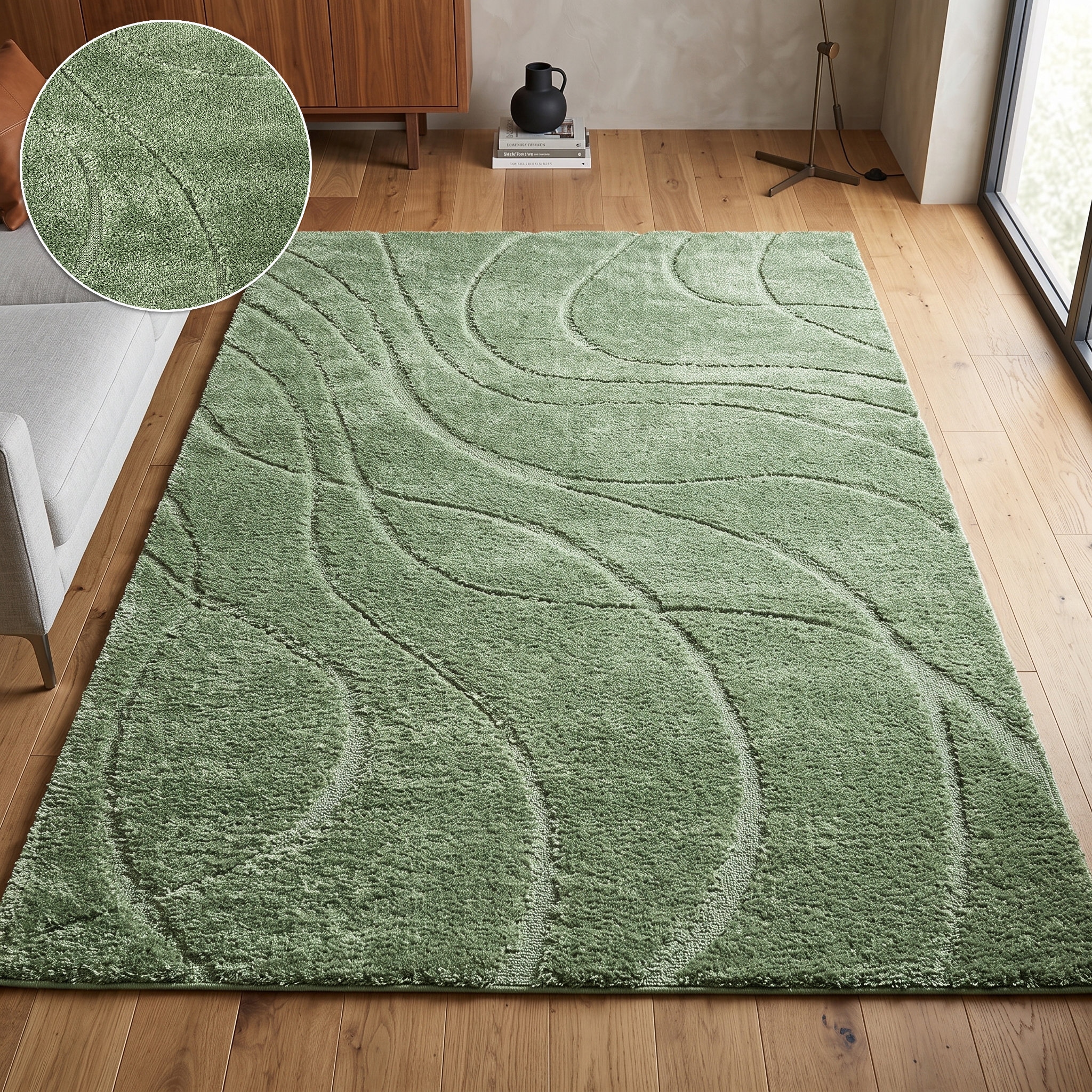 OTTO home Teppich »Lavia, Wellenmuster, Hoch-Tief« rechteckig 20 mm Höhe Linienmuster, modernes Design, 3D Optik, Designteppich, Wohnzimmer