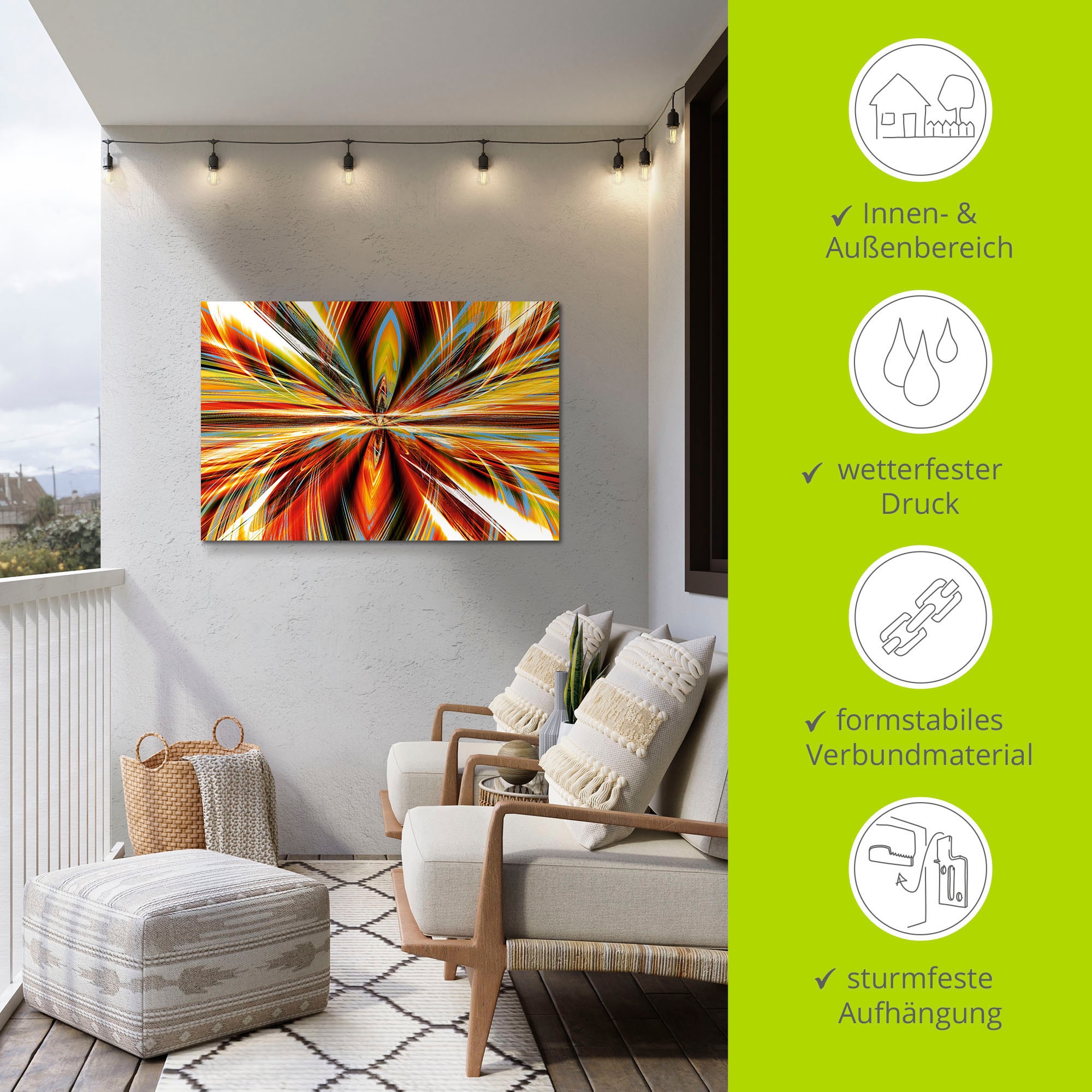 Artland Wandbild »Feuerstelle«, Gegenstandslos, (1 St.), als Alubild, Outdoorbild, Leinwandbild in verschied. Größen