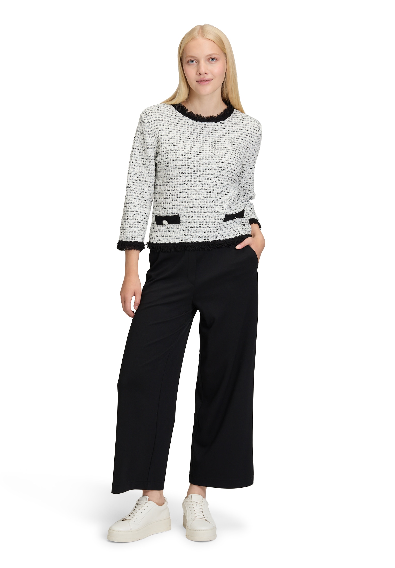 Betty&Co Strickpullover »Strickpullover mit Fransen«