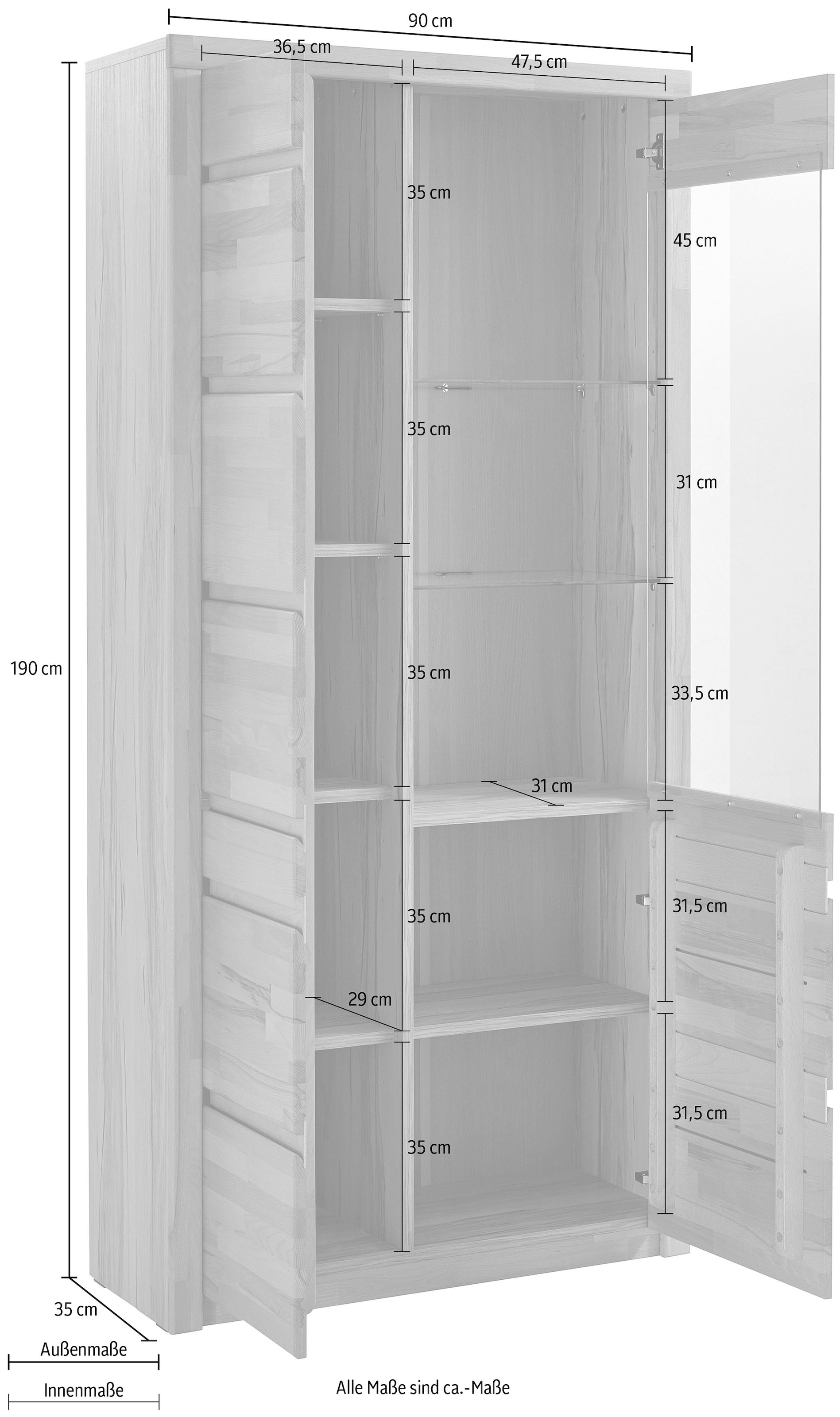 Home affaire Vitrine »Silkeborg«, Höhe 190 cm