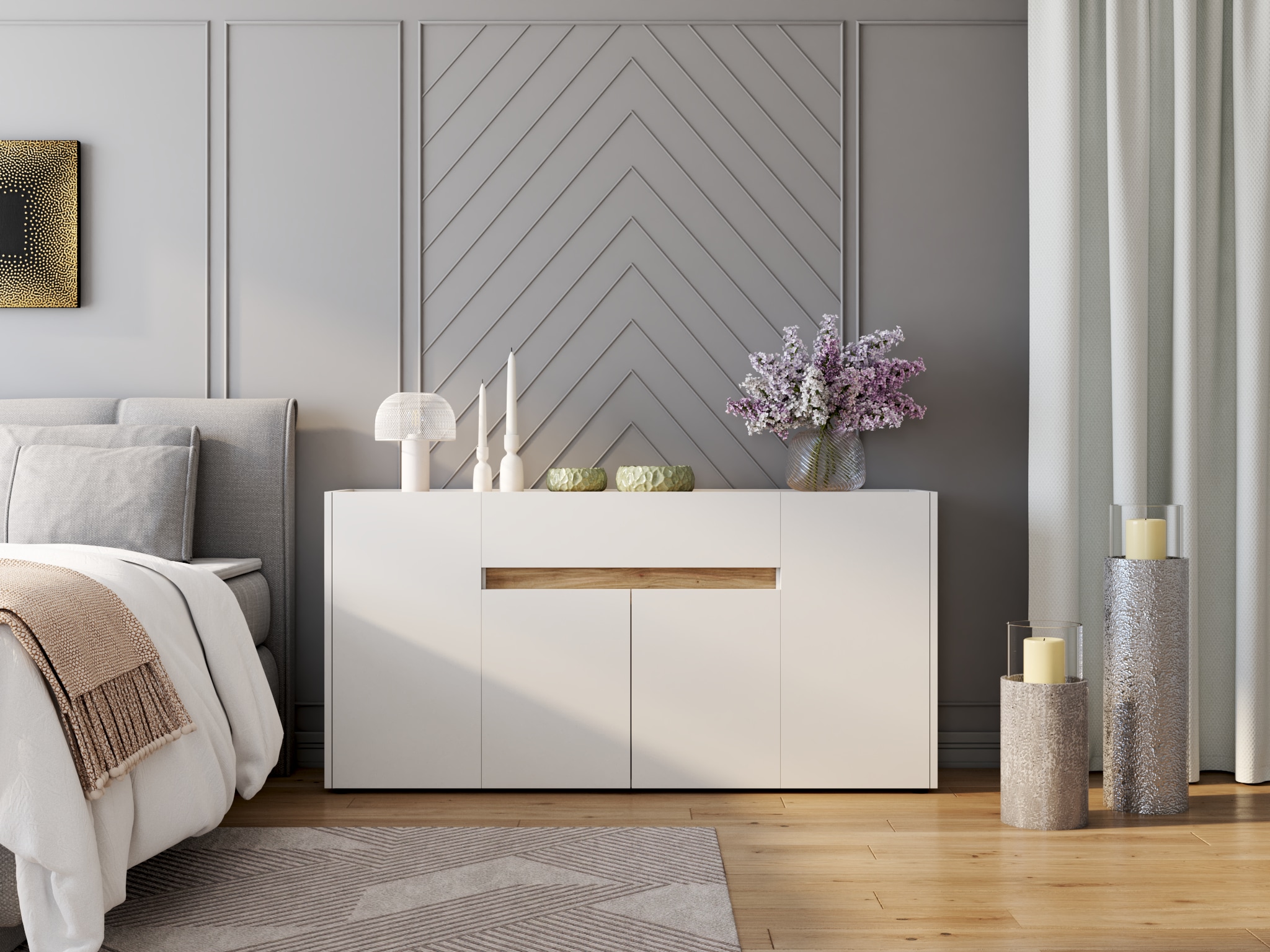 Leonique Tischleuchte »Elenoire« E27 1 Stk. Pilzlampe Tischlampe Schreibtischlampe Gitter Draht Schirm