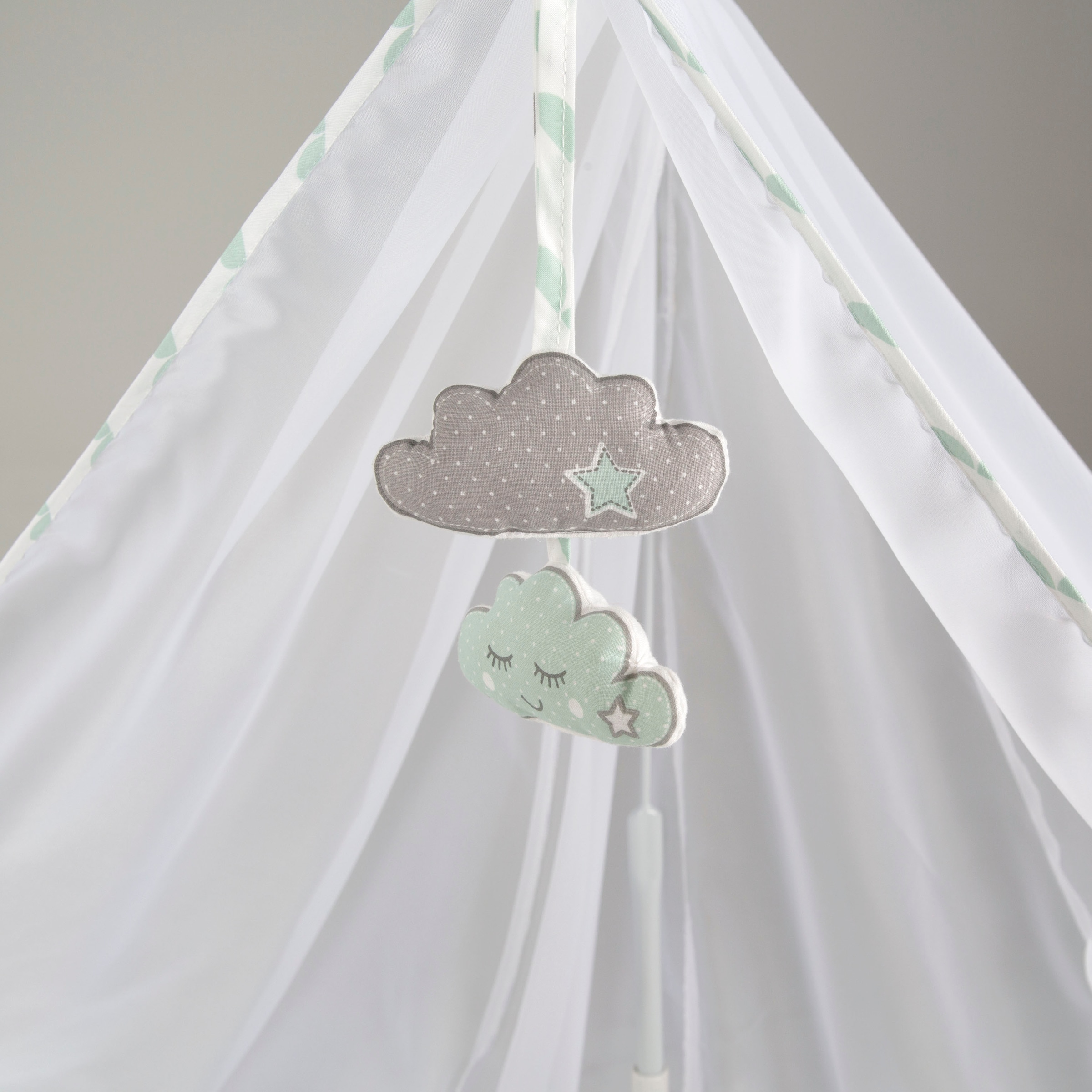 roba® Babybett »Room Bed - Dekor Happy Cloud«, als Beistell-, Kinder- und Juniorbett verwendbar