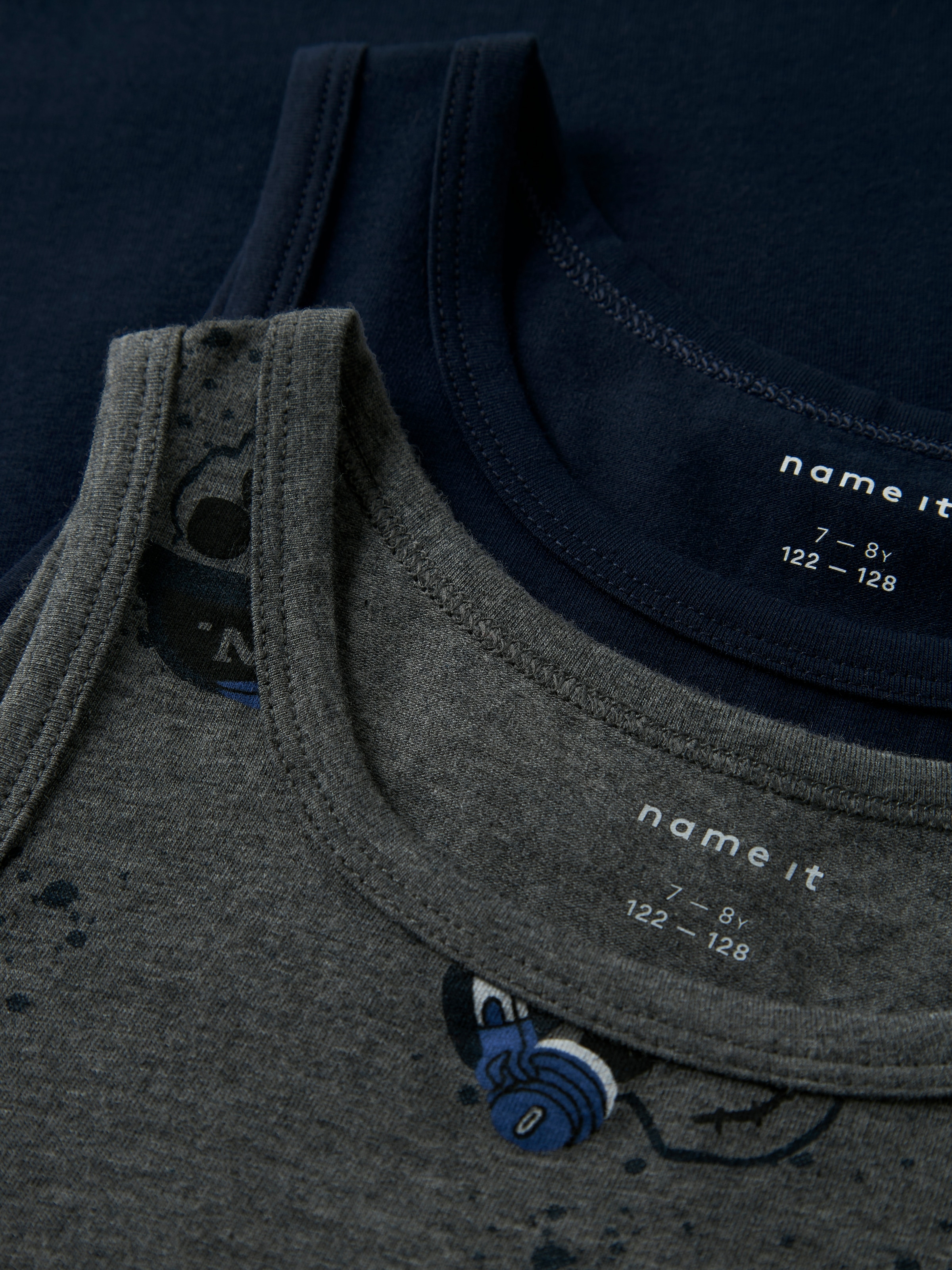 Name It Unterhemd »NKMTANK TOP 2P DARK GREY MEL SKULL NOOS«, (Set, 2 St.)
