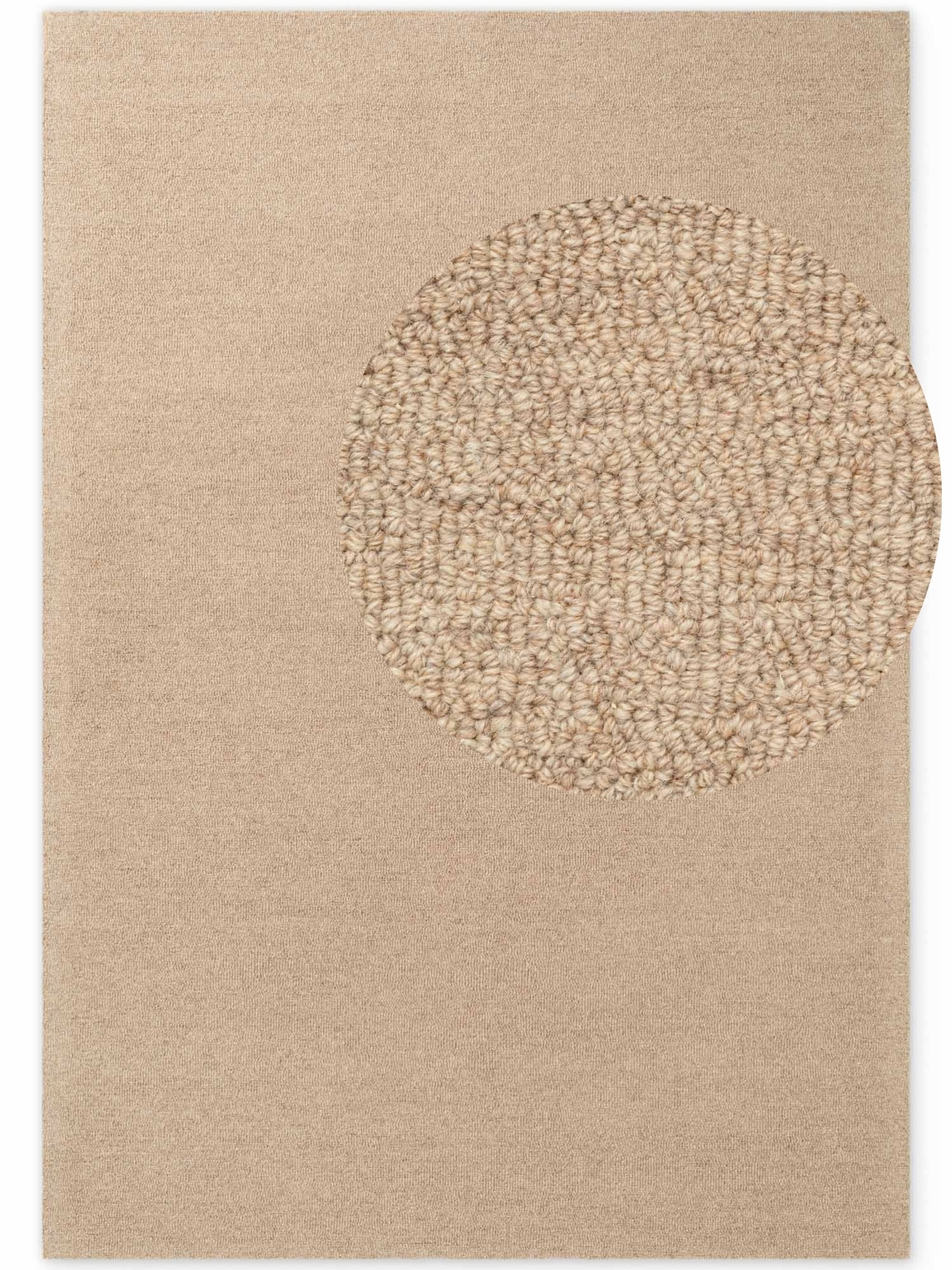 ELLE DECORATION Wollteppich »Knots« rechteckig 13 mm Höhe Handtuft, Wolle, Feines Bouclé, Wohnzimmer, Schlafzimmer, Natur