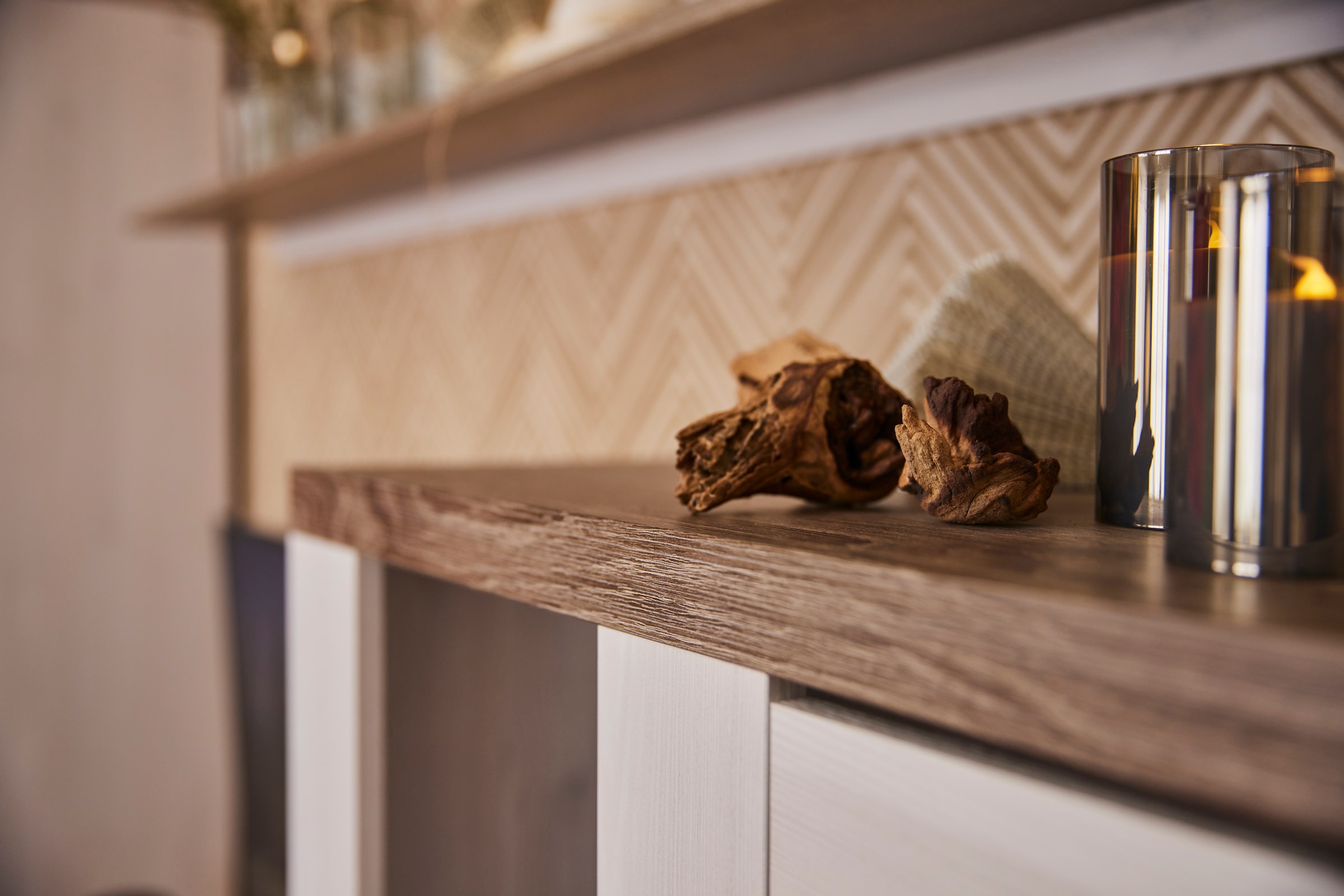 Home affaire Wohnwand »Larona, Anbauwand, Set 4 Teilig« Set, 4 Stk. tlg. bestehend aus 1 TV-Board, 1 Highboard, 1 Vitrine, 1 Wandregal