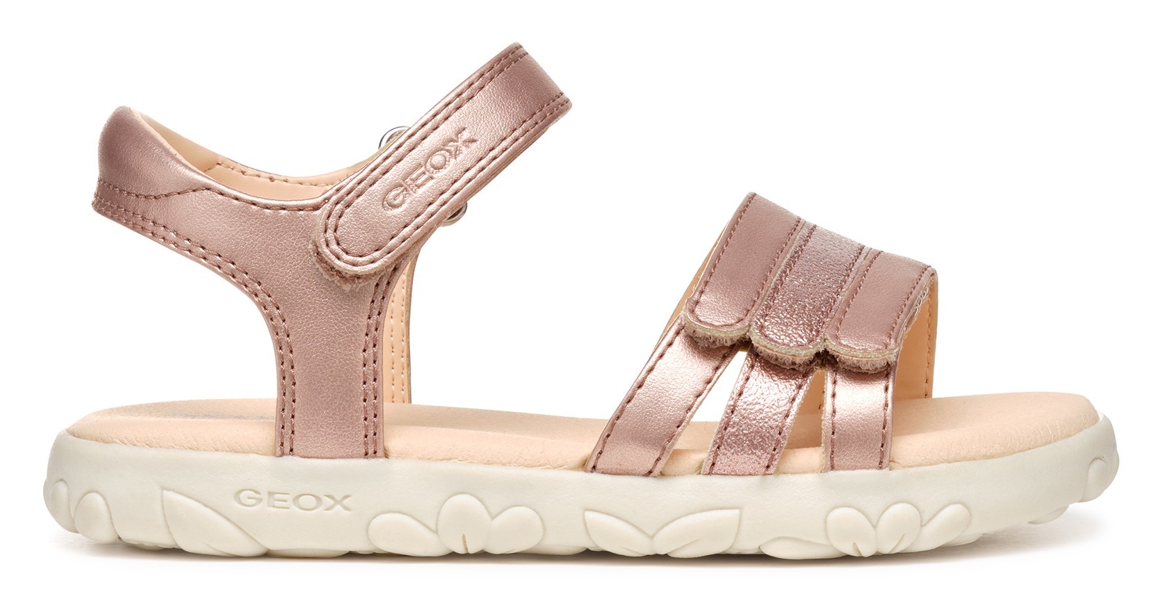 Geox Sandale »J SANDAL HAITI GIRL«  , Glitzersandale, Klettschuh im Metallic Look