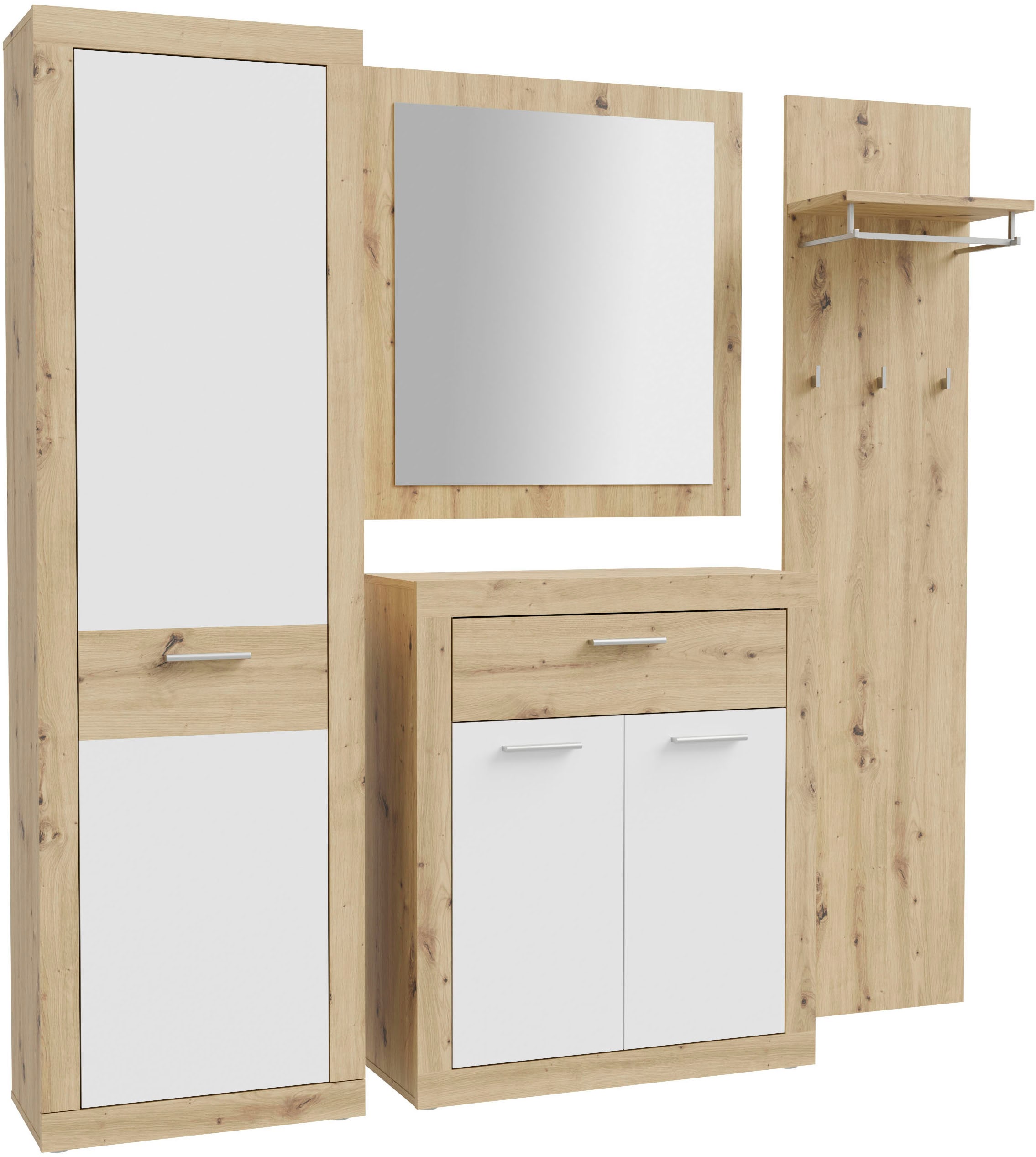 FORTE Garderobenspiegel »Baccio«, (Kombinierbar mit 27097631, 14164136, 96301648), Spiegel, Rahmenoptik, Artisan Eiche