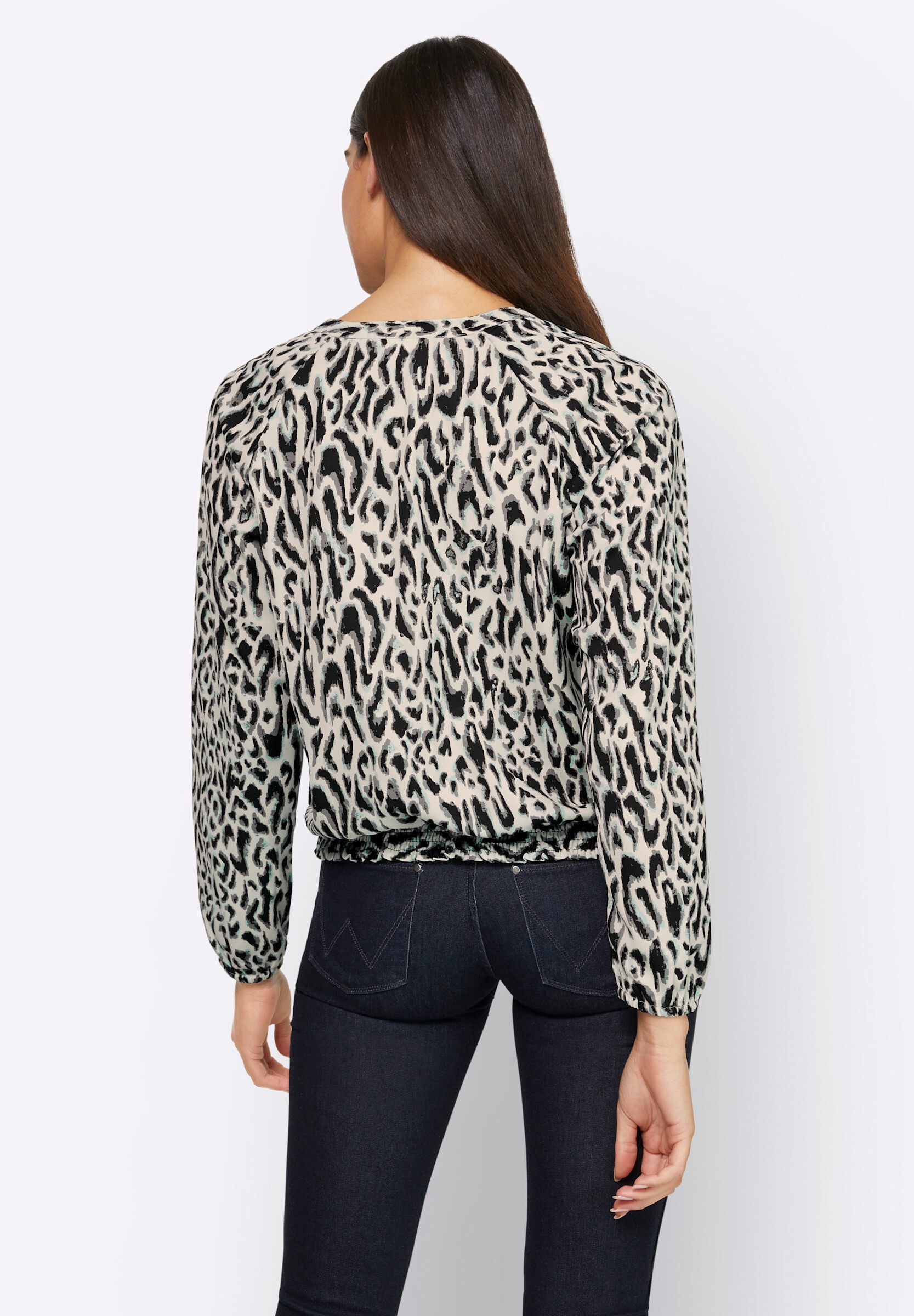 heine Klassische Bluse »Druckbluse Druckbluse mit Smok-Bund«