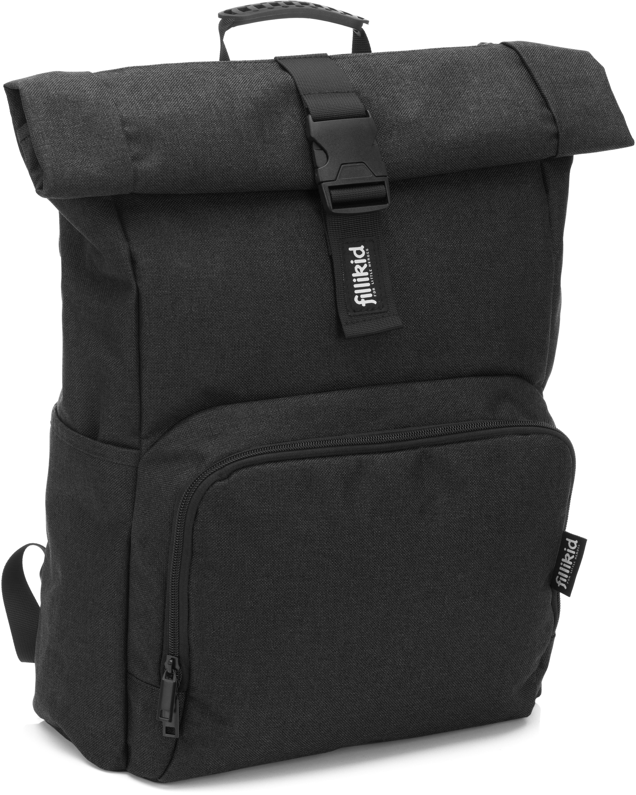 Fillikid Wickelrucksack »Tokio, schwarz melange«, mit Wickelauflage und Volumenerweiterung