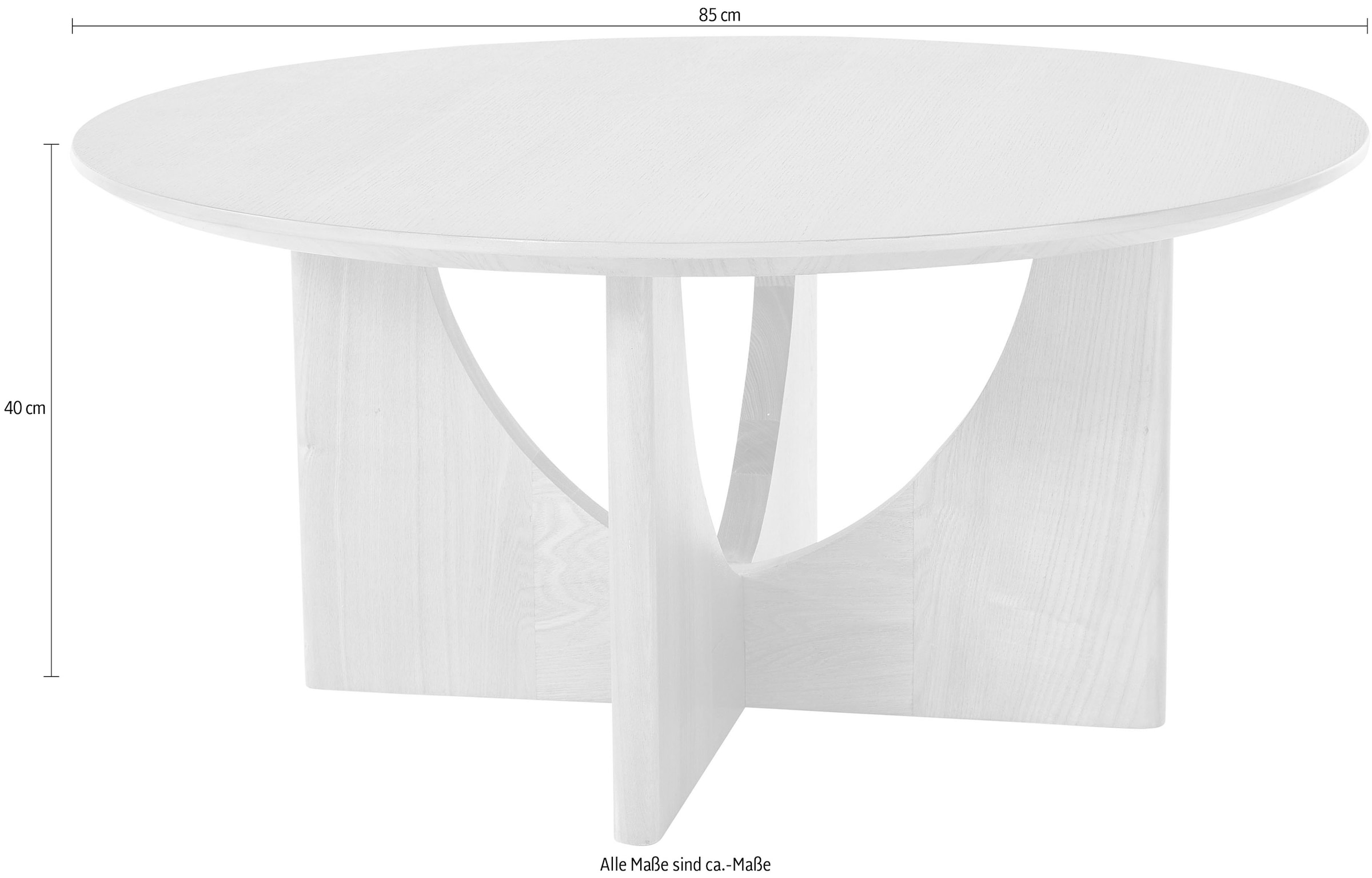 LeGer Home by Lena Gercke Couchtisch »Zirella« 1 Stk. tlg. massives Eschenholz, markantes Kreuzfuß-Design, Breite 85 cm