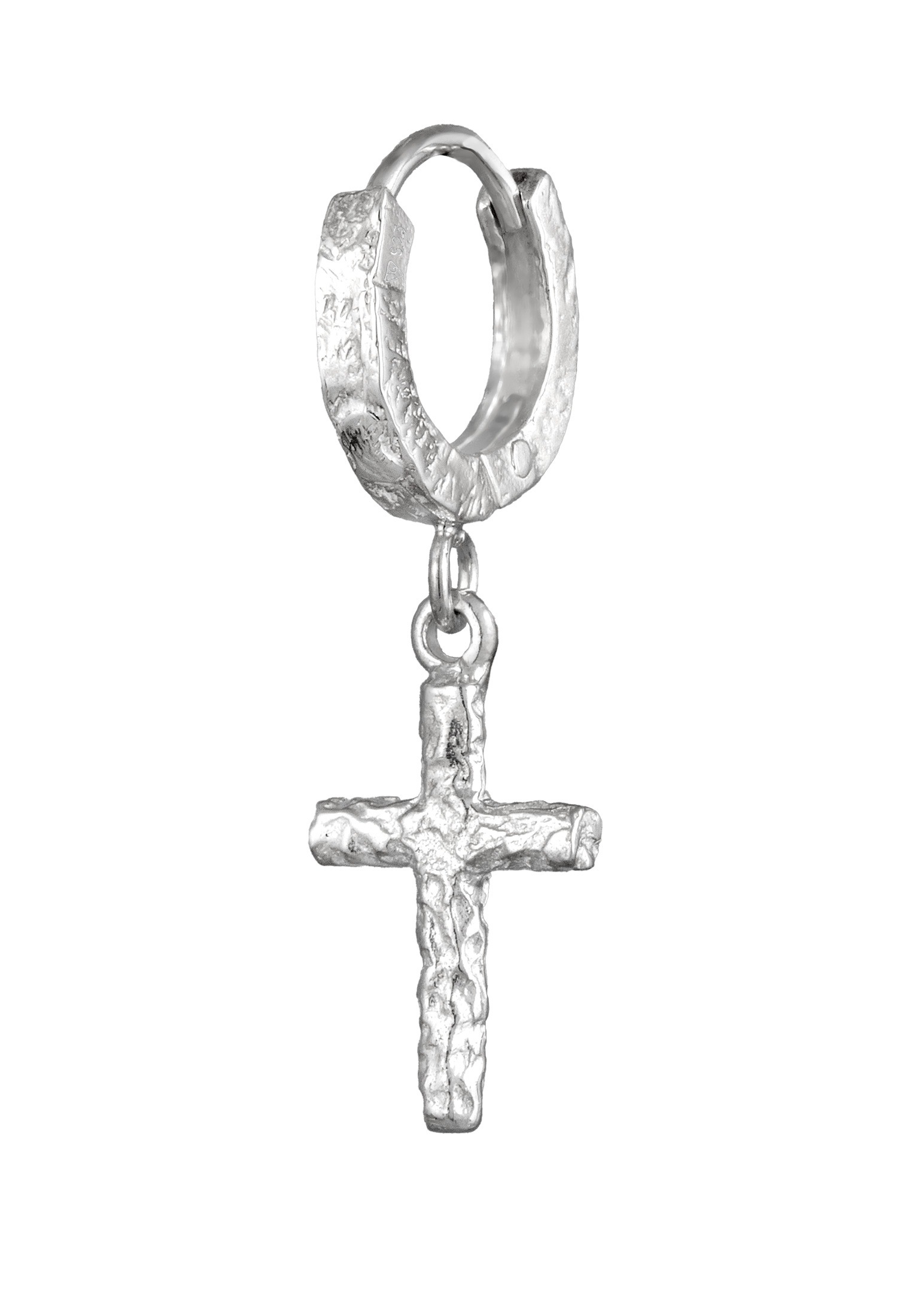 Kuzzoi Paar Creolen »Ohrringe Creole Kreuz 925 Sterling Silber«