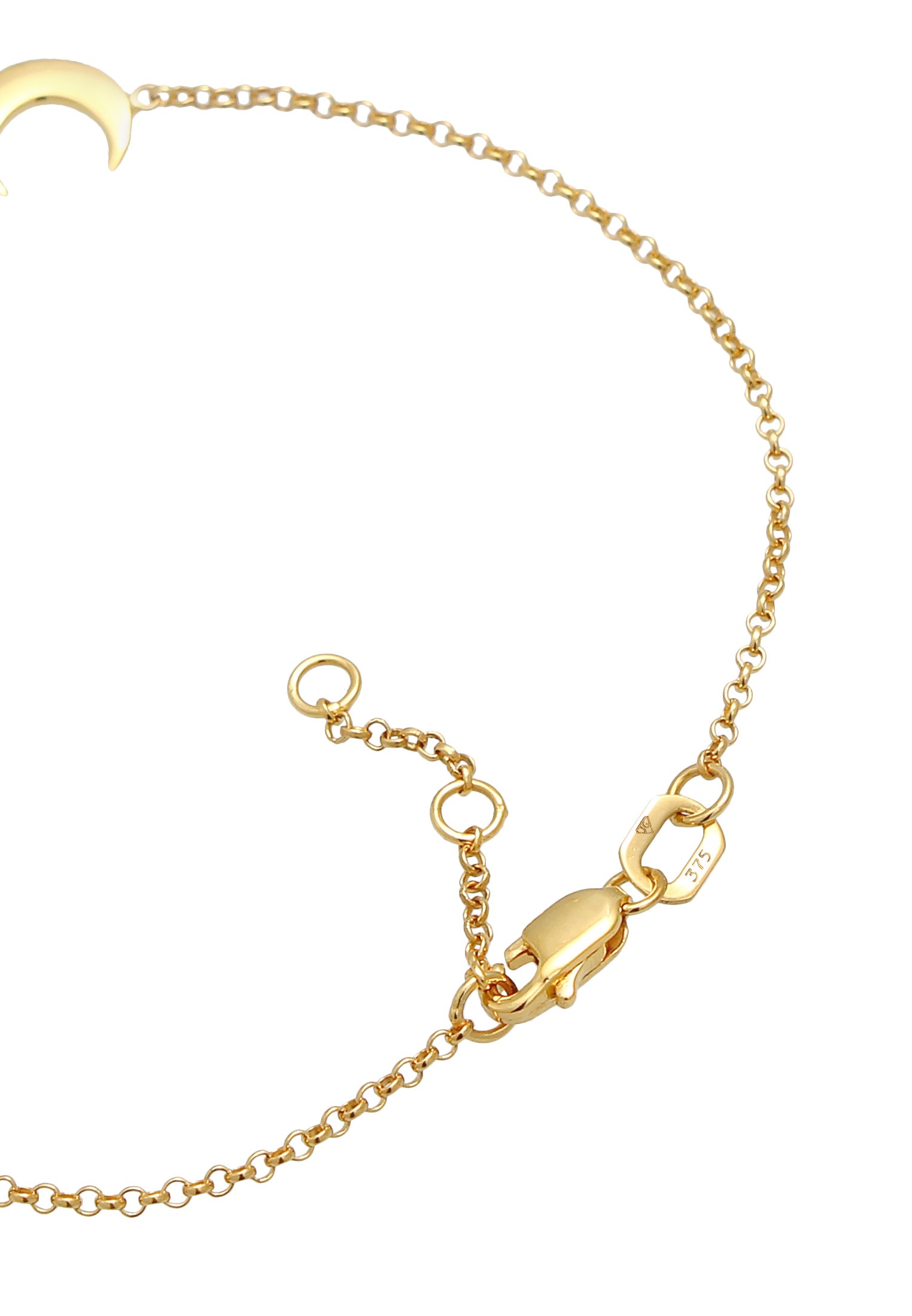 Elli Premium Armkette »Armband Halbmond Astro Labradorit 375 Gelbgold«