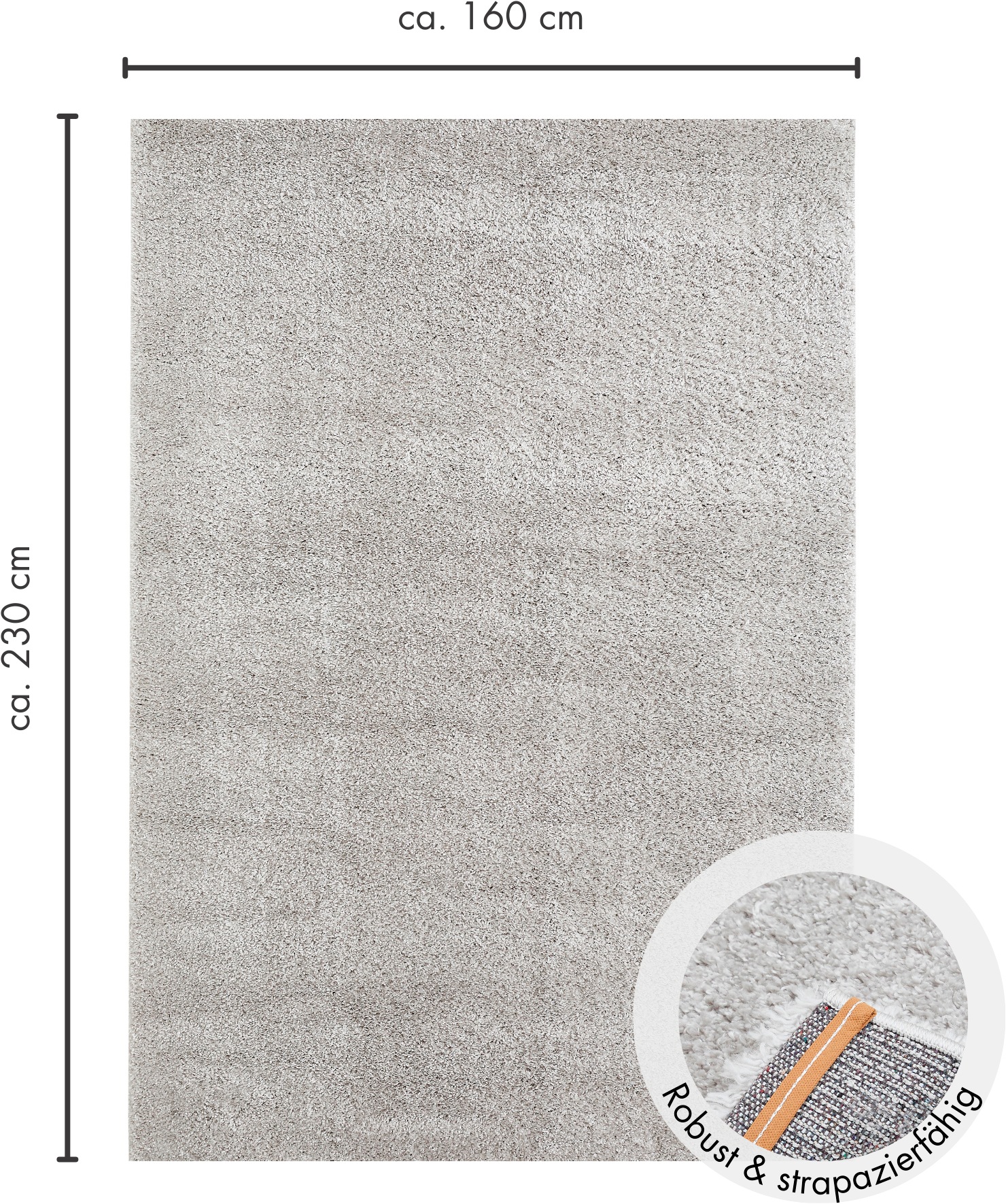 Andiamo Hochflor-Teppich »Chicago«, rechteckig, 40 mm Höhe, Uni Farben, weich & kuschelig, ideal im Wohnzimmer & Schlafzimmer