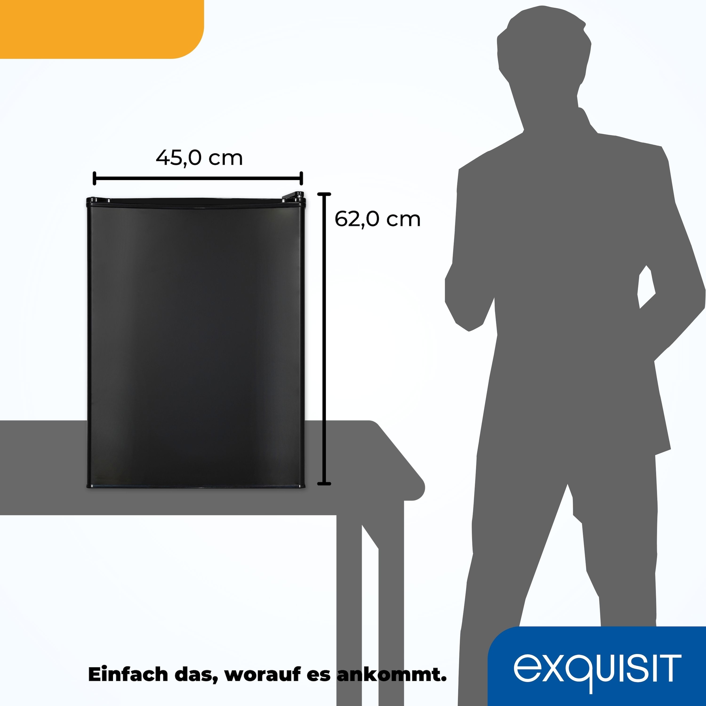 exquisit Kühlschrank »KB60-V-090E schwarz«, 52 L Volumen
