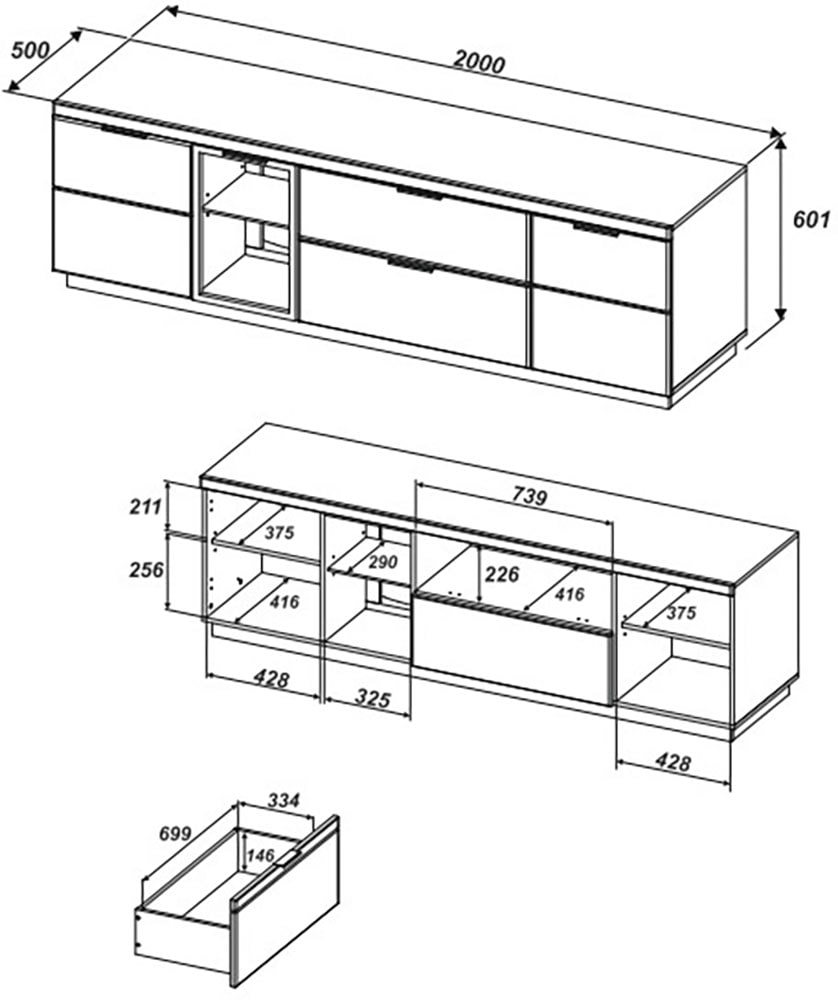Innostyle TV-Board »Donna TV-Unterteil« 1 Stk. tlg.