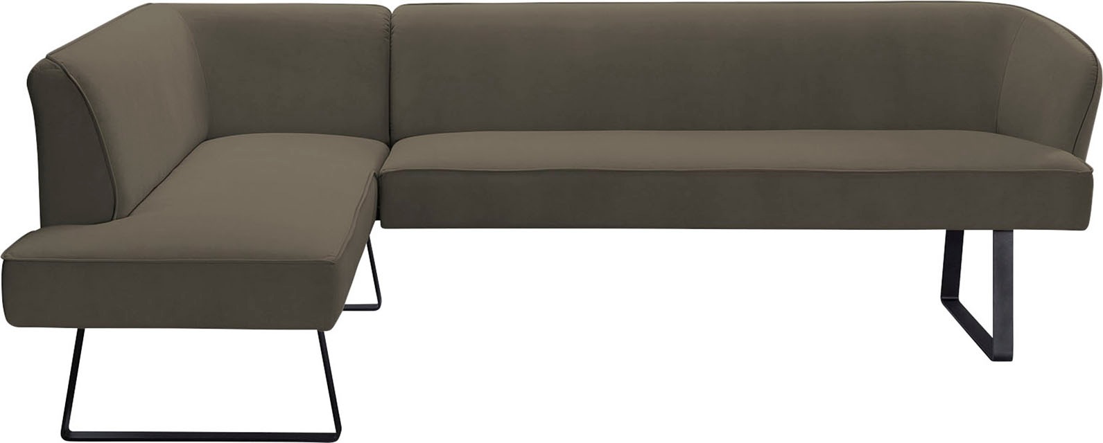 exxpo - sofa fashion Eckbank »Americano«, mit Keder und Metallfüßen, Bezug  in verschiedenen Qualitäten auf Rechnung bestellen