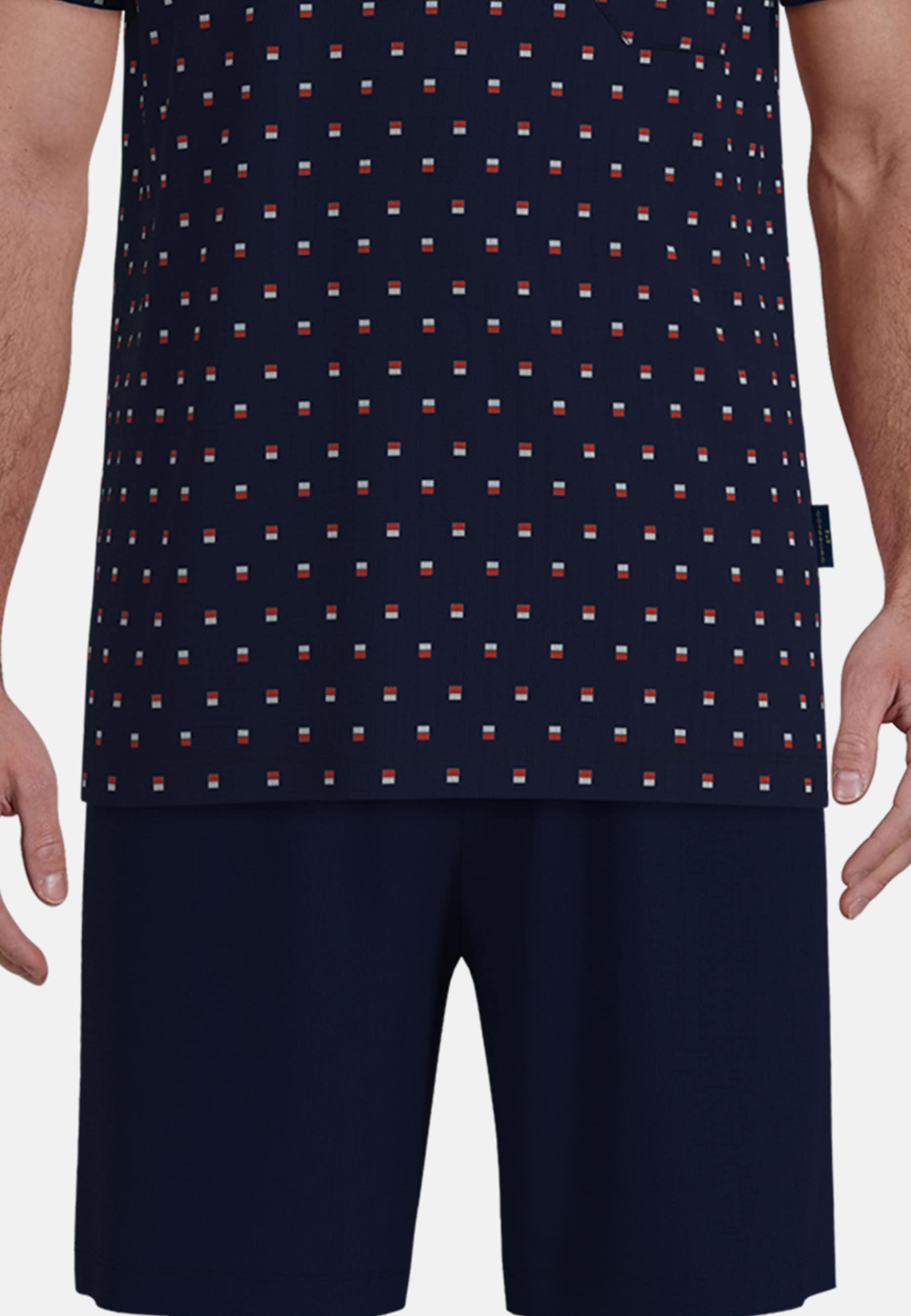 GÖTZBURG Shorty »Glasgow« kurz, gemustert, Rundhalsausschnitt, mit Brusttasche, Baumwollmix