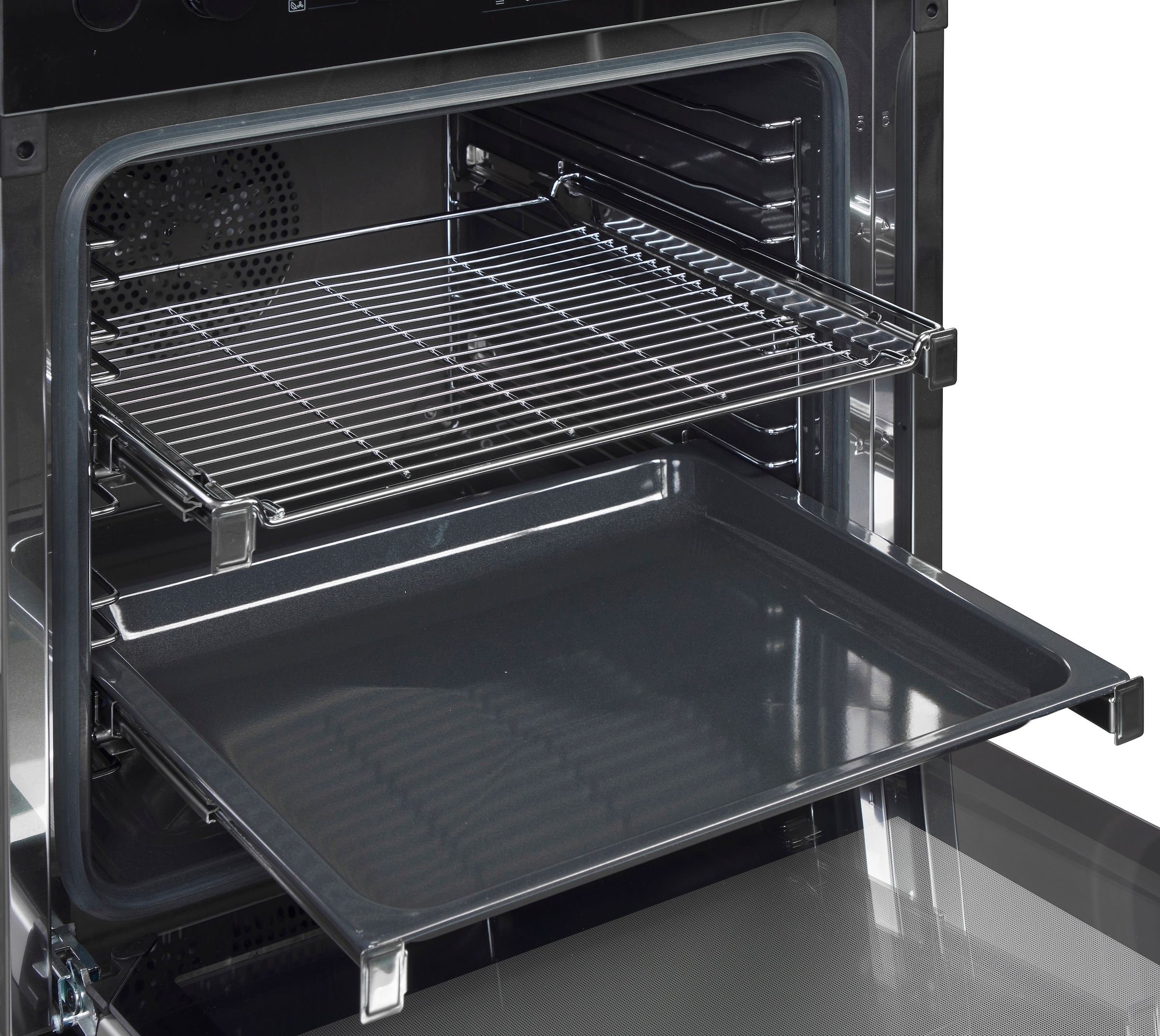 Miele Induktions Herd-Set »H2459I D OBSW + KM 7061 FR« mit Teleskopauszug nachrüstbar Herd-Set - Herd mit 2 FlexiClip-Auszügen sowie Induktionskochfeld