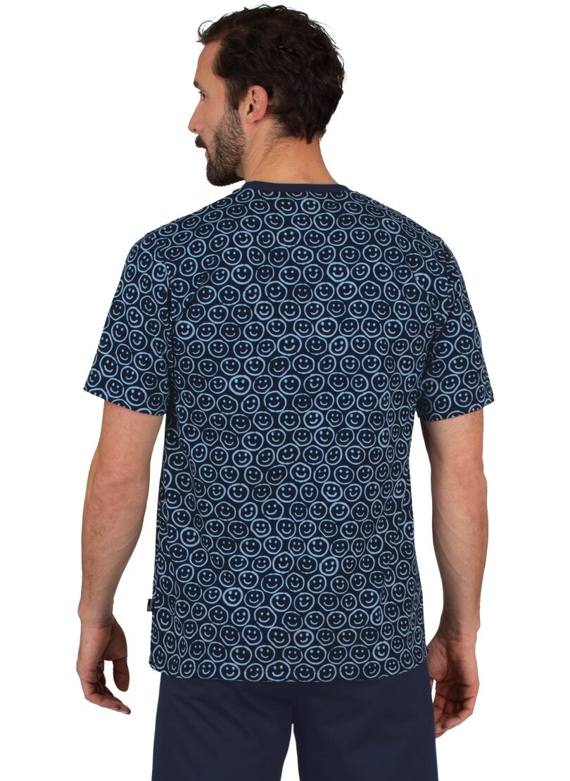 Trigema T-Shirt »TRIGEMA T-Shirt mit freundlichem Smiley-Muster«, (1 tlg.)