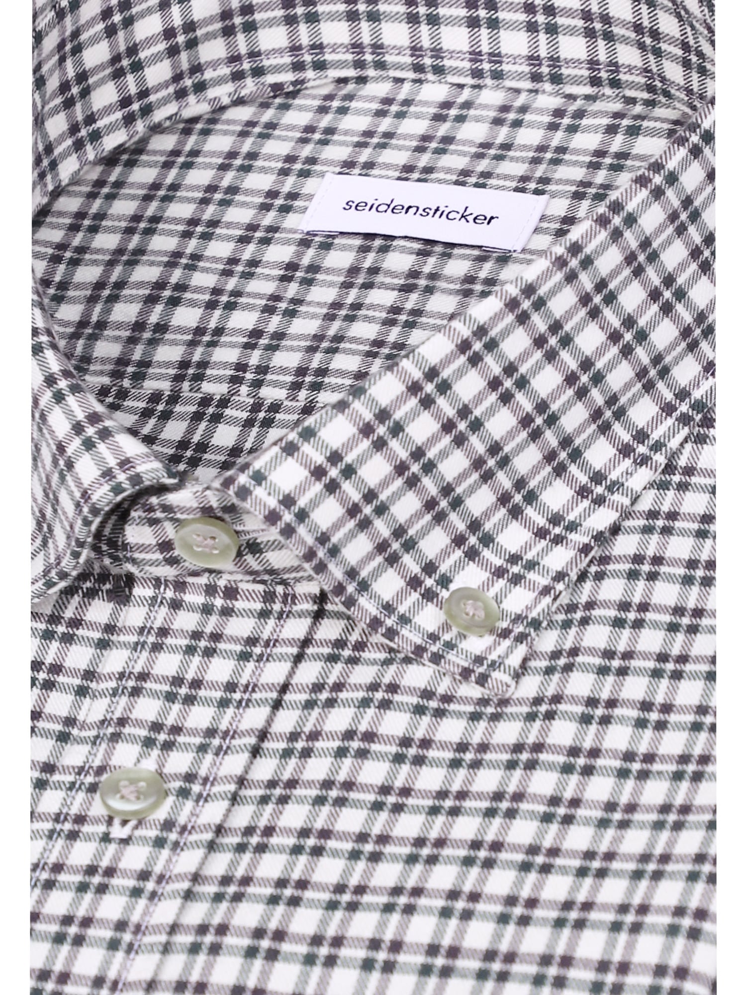 seidensticker Flanellhemd »Schwarze Rose« Comfort 1/1 Button-Down-Kragen Karo