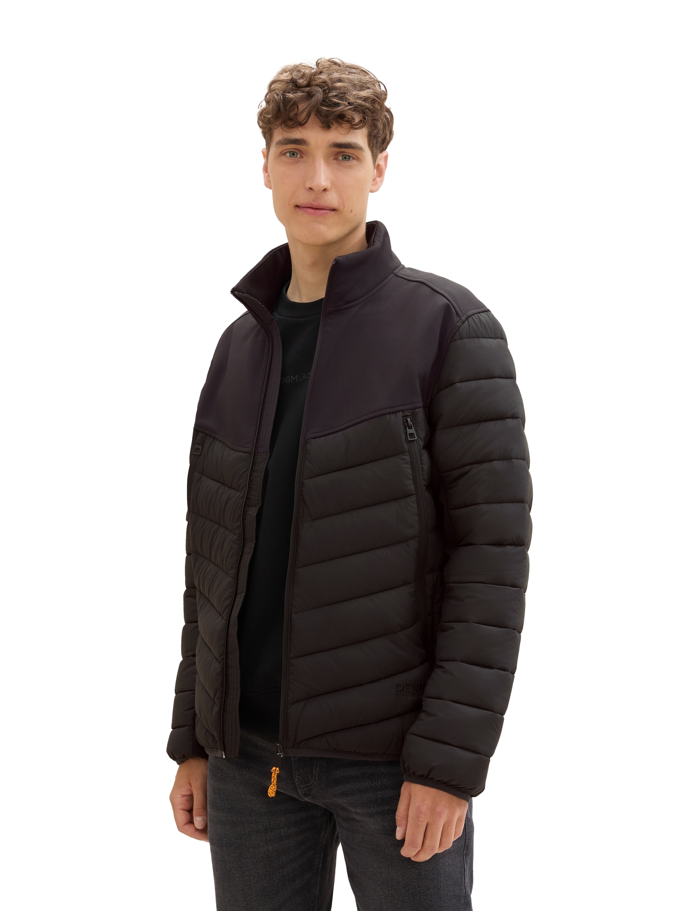 TOM TAILOR Denim Hybridjacke ohne Kapuze mit Stehkragen