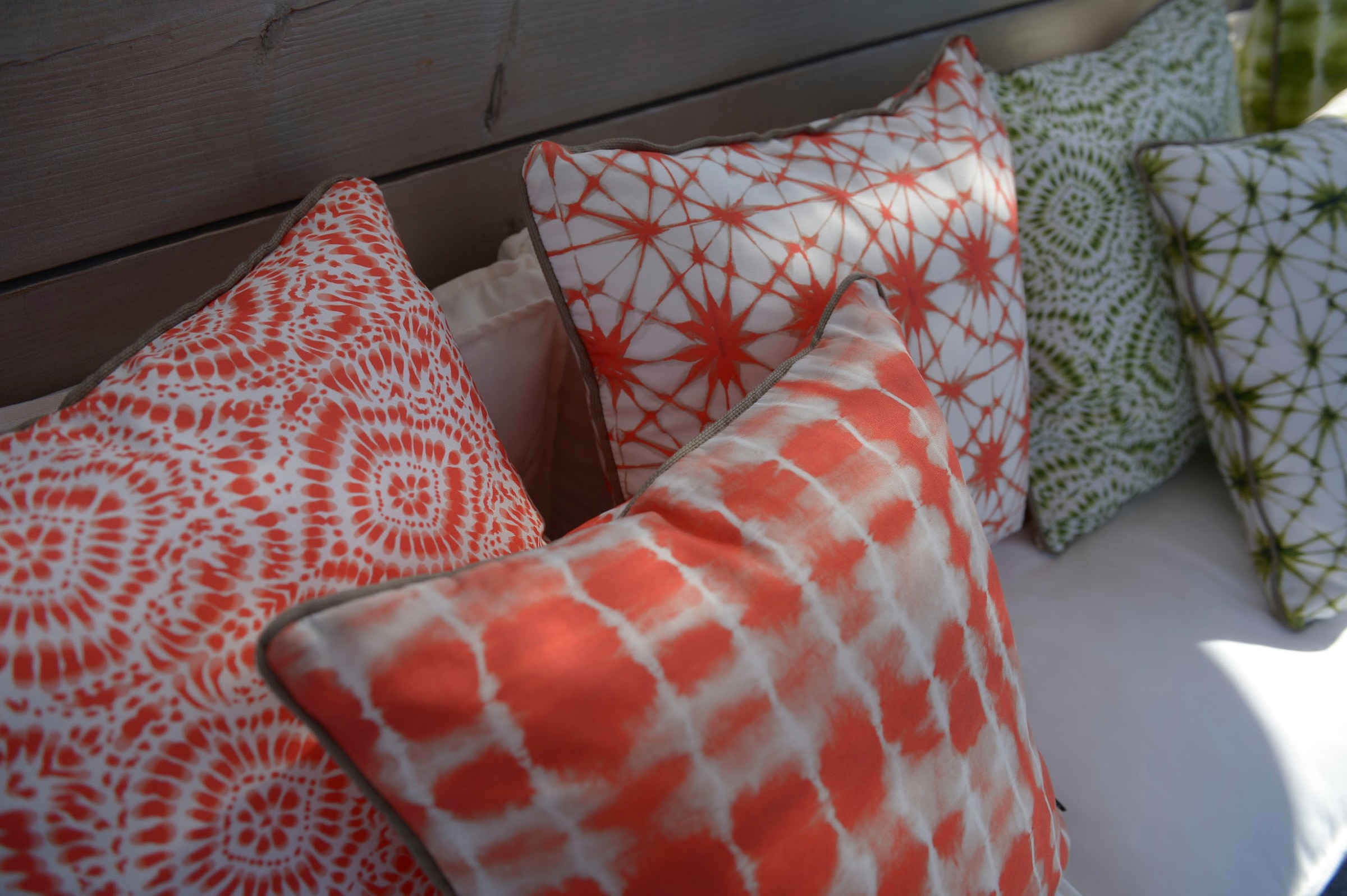 H.O.C.K. Dekokissen »Badu Batik Steel Outdoor« mit Keder, Kissenhülle mit Füllung, 1 Stück