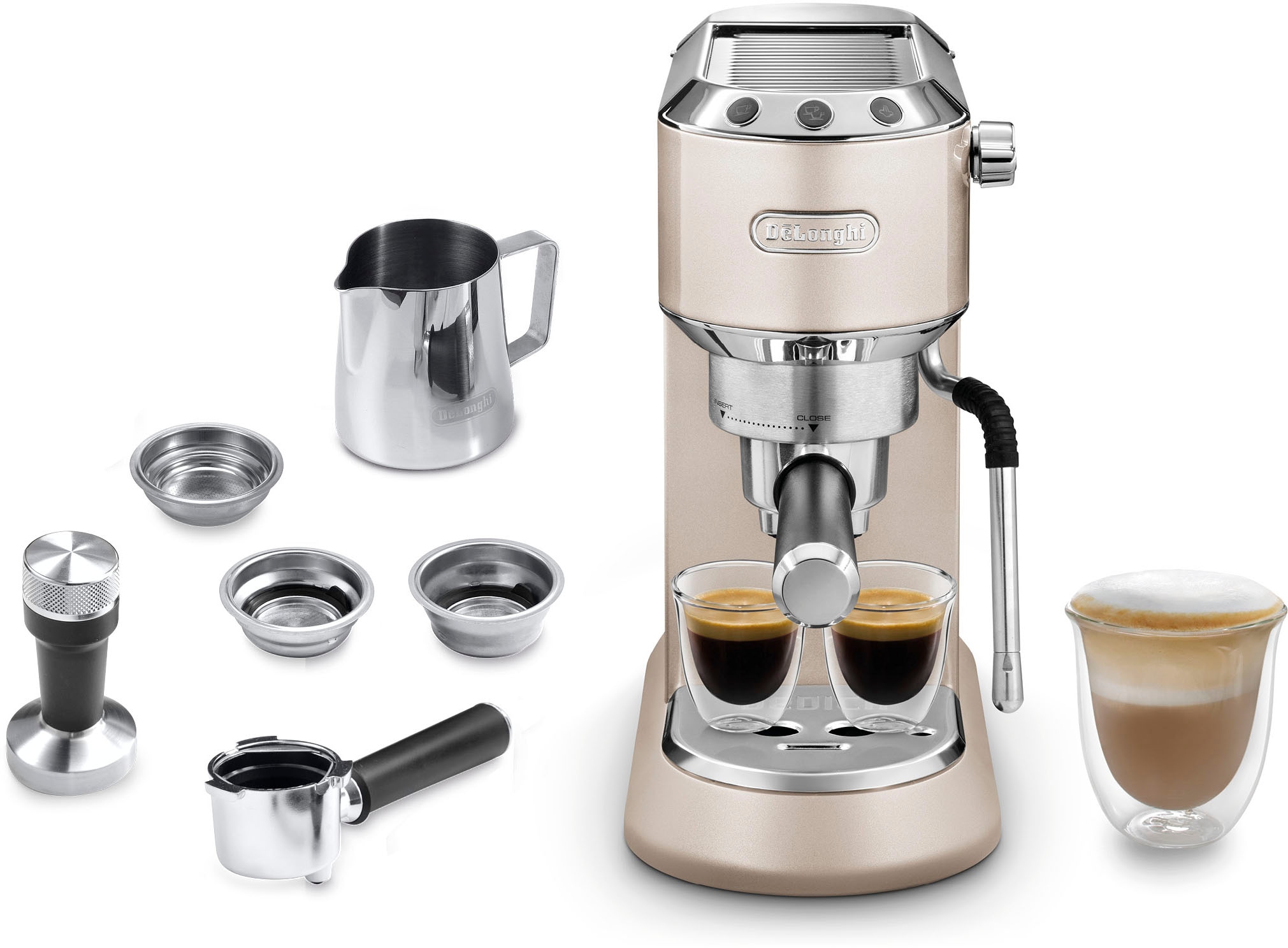 De'Longhi Espressomaschine »Dedica Arte EC885.BG«, Siebträger, Farbe: beige