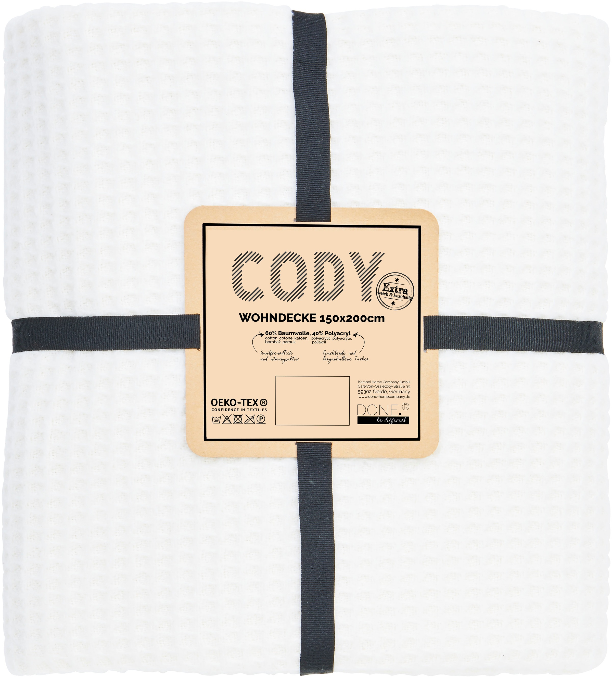 done.® Wohndecke »Cody«, kuschelige Wohndecke aus feinem Waffel Piqueé, Kuscheldecke