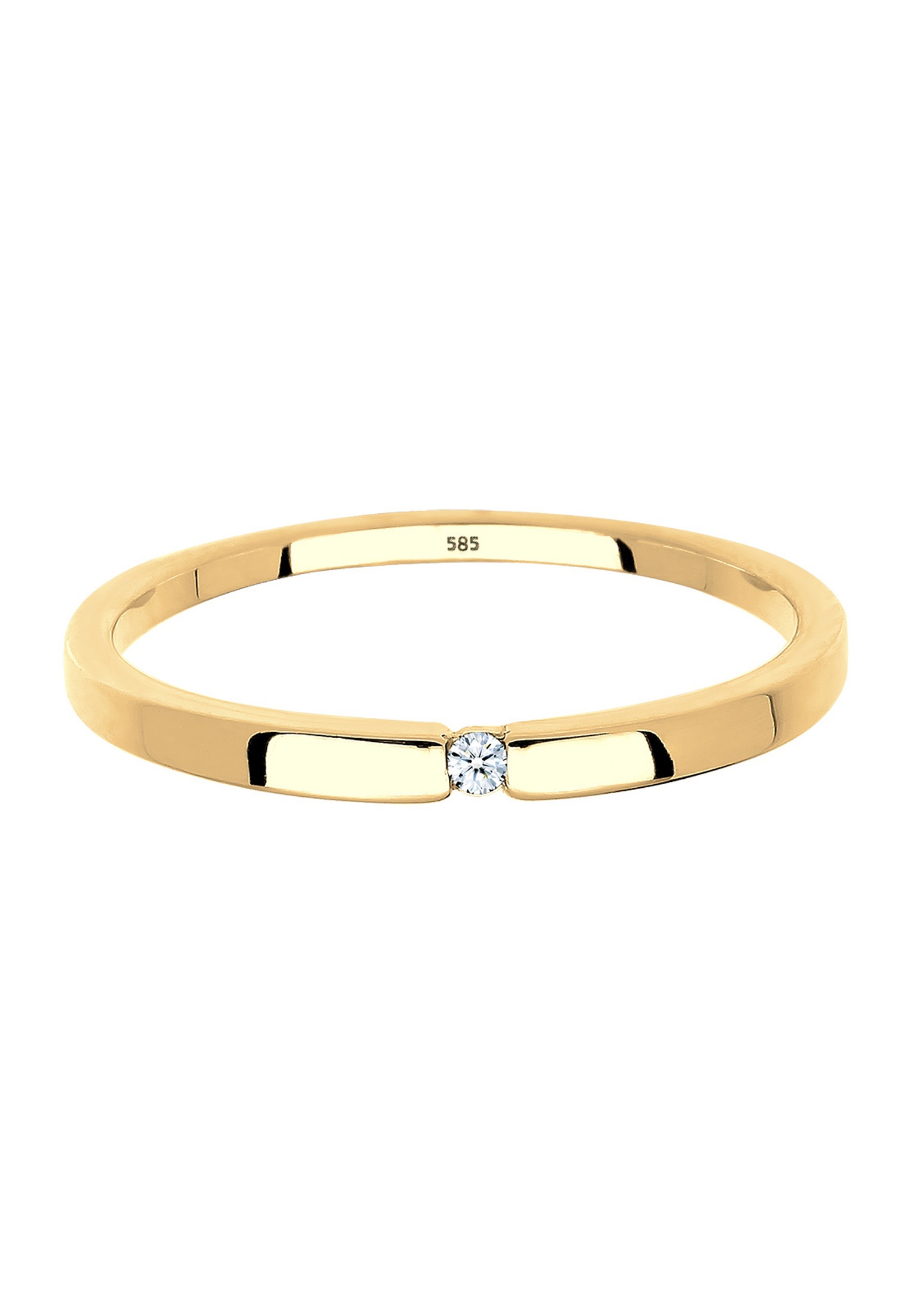 Elli DIAMONDS Trauring »Ring Ehering Solitär Diamant Weiß (0.015 ct) 585 Gelbgold«