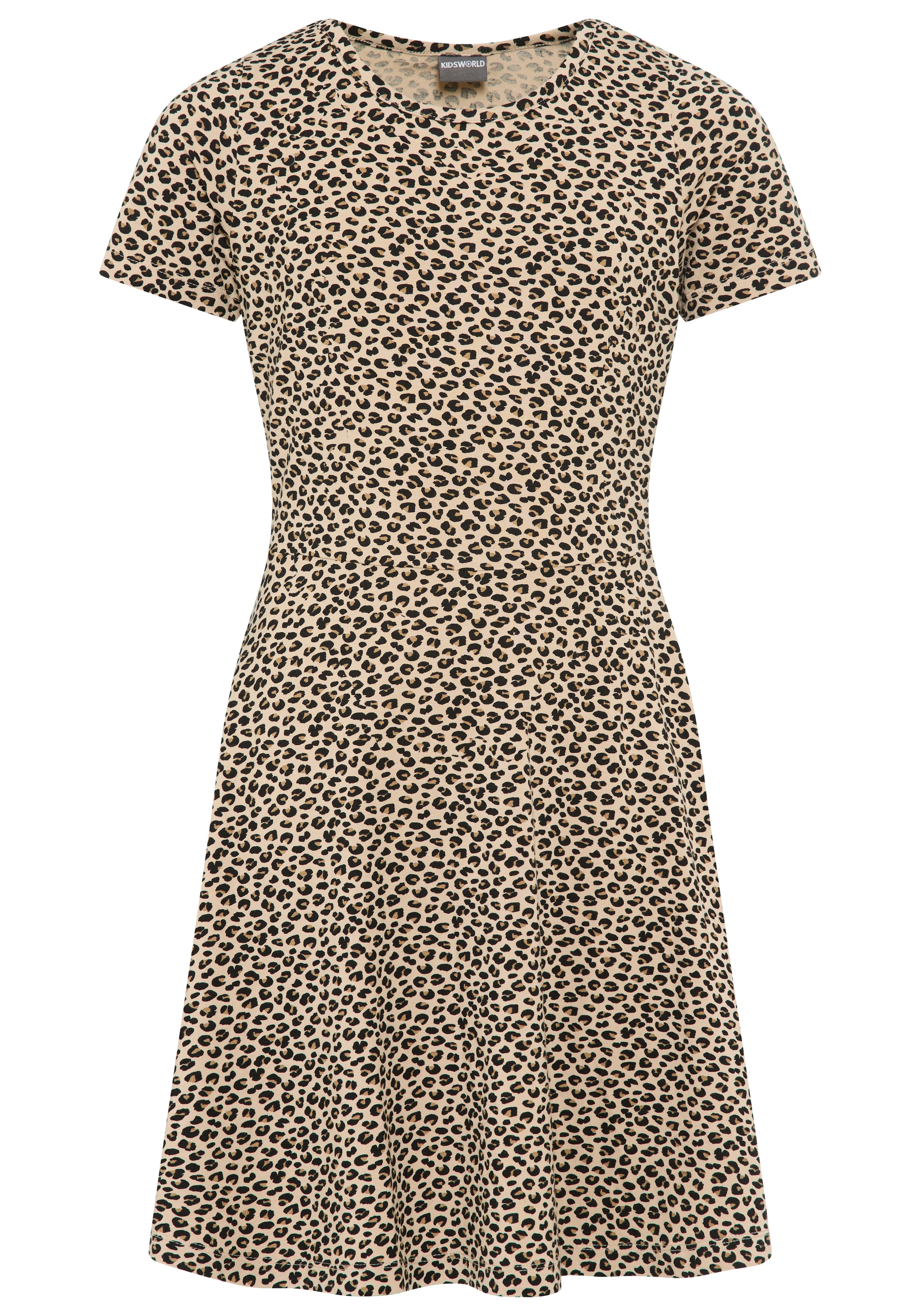KIDSWORLD Jerseykleid »Shirtkleid in Leo-Musterung« Shirtkleid in Leo-Optik, unten austestellt