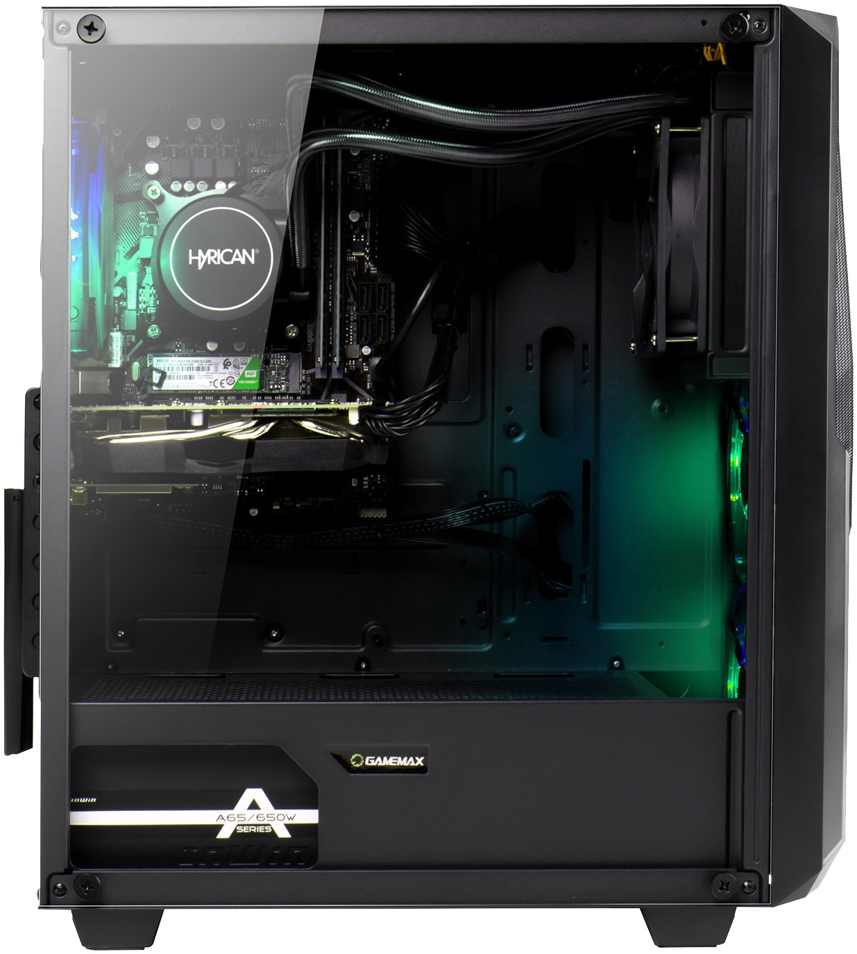 GAMEMAX Gaming-PC-Komplettsystem »GigaDeal Striker 2795 AMD Ryzen 5 9600X WAK 16GB DDR5 1TB SSD RX 9070« 32 ″ AMD Ryzen 5 Radeon™ RX 9070 16 GB RAM 1.000 GB SSD Windows 11, DDR5 RAM + Gigabyte GS32QCA LED-Monitor Curved, 80 cm 32"