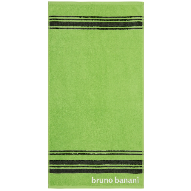 Bruno Banani Handtuch Set »Daniel«, Set, 5 tlg., Walkfrottee,  Streifen-Bordüre & Markenlogo, Handtücher aus 100% Baumwolle