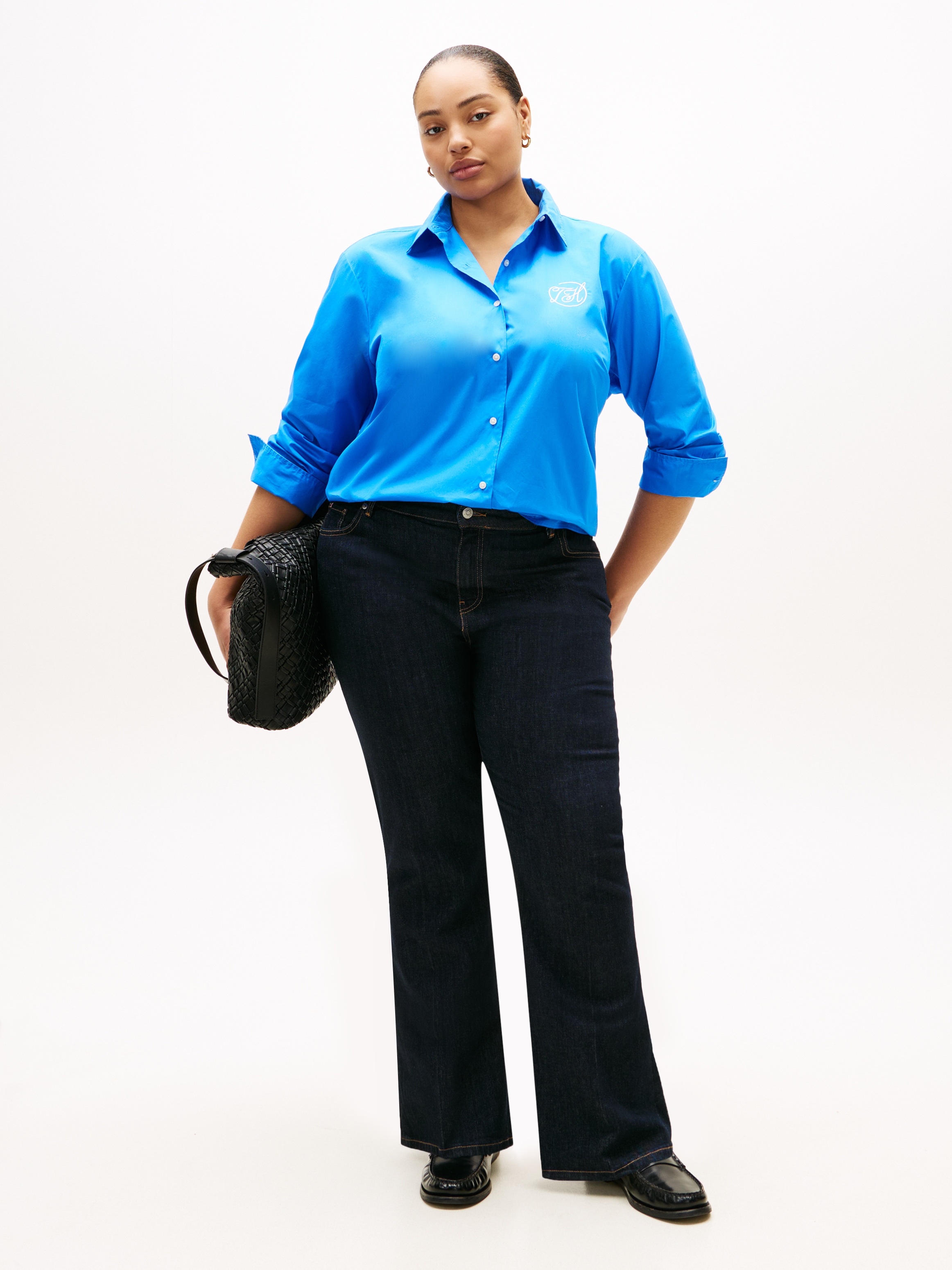 Tommy Hilfiger Curve Hemdbluse »CRV COTTON EASY SHIRT« in großen Größen, Baumwolle