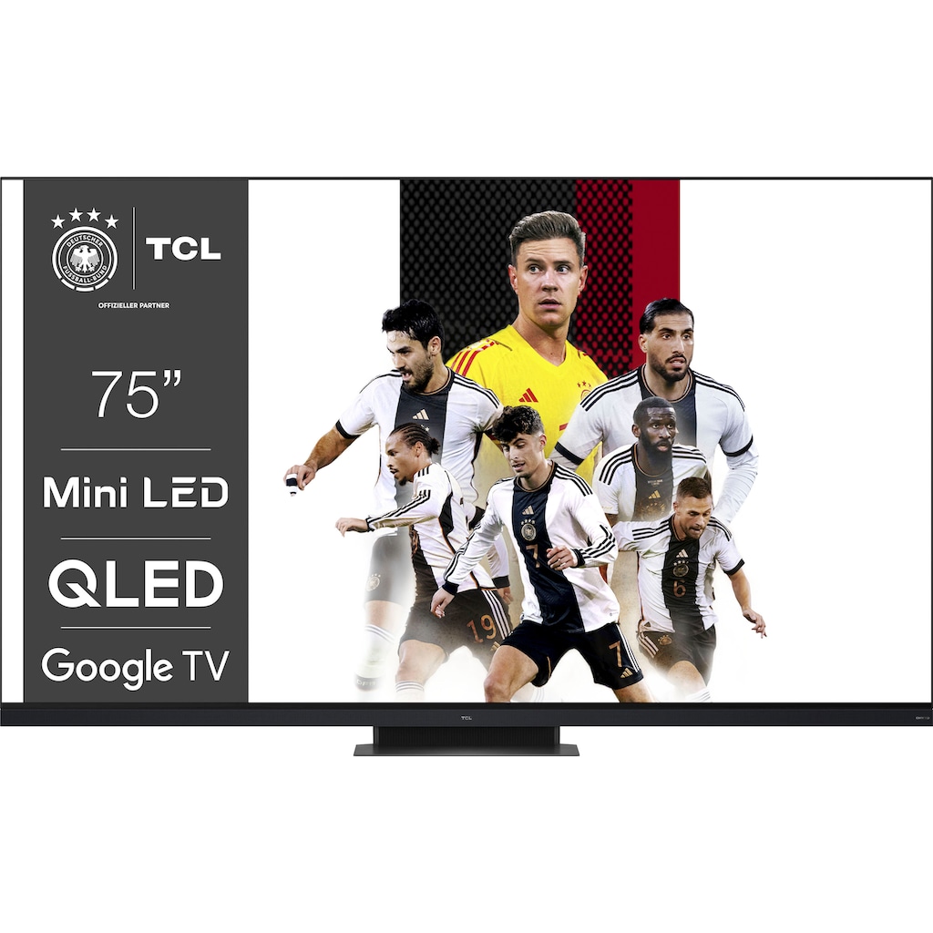 TCL QLED Mini LED-Fernseher »75C935X2«, 189 cm/75 Zoll, 4K Ultra HD, Google TV-Smart-TV, 2500nits, HDR Extreme, Dolby Atmos, HDMI 2.1, ONKYO-Soundbar