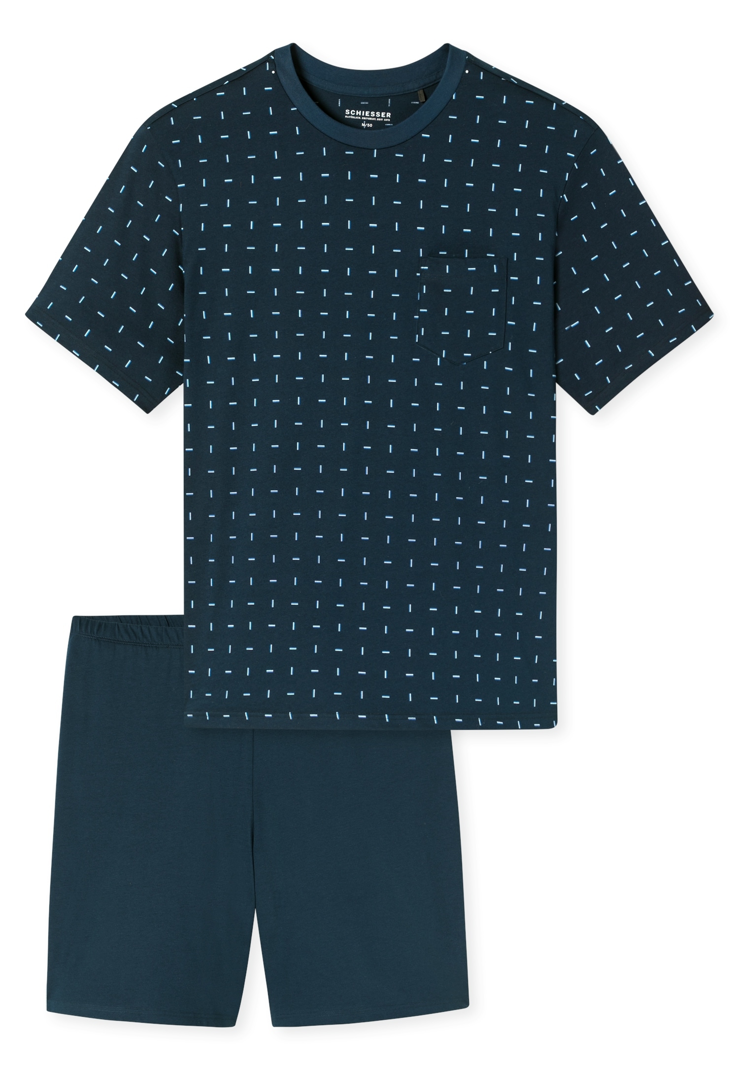 Schiesser Pyjama »Comfort Essentials« Set, 0, 2 mit aufgesetzter Brusttasche