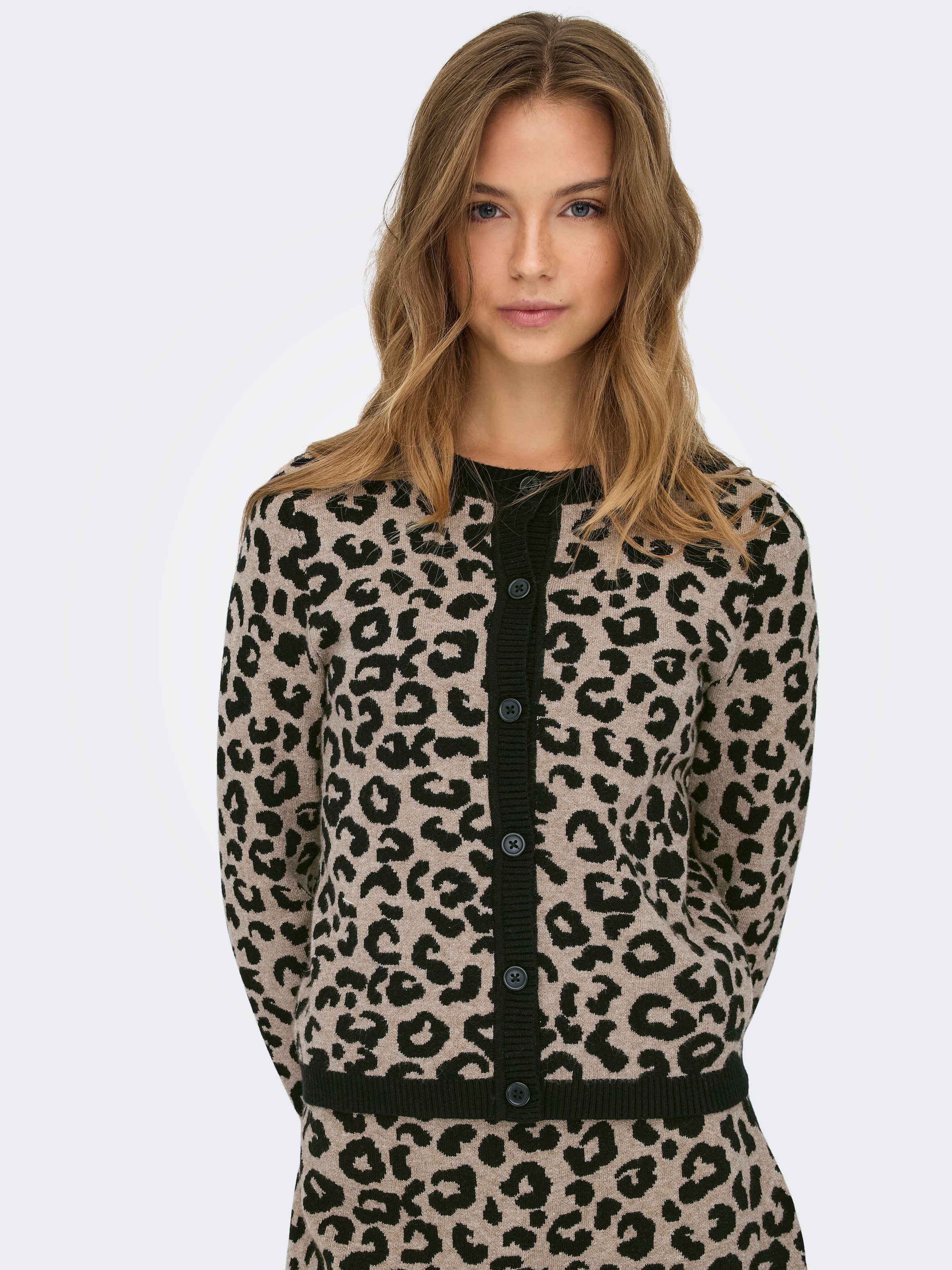 ONLY Strickjacke »ONLANNY LS O-NECK LEO CARDIGAN EX KNT«