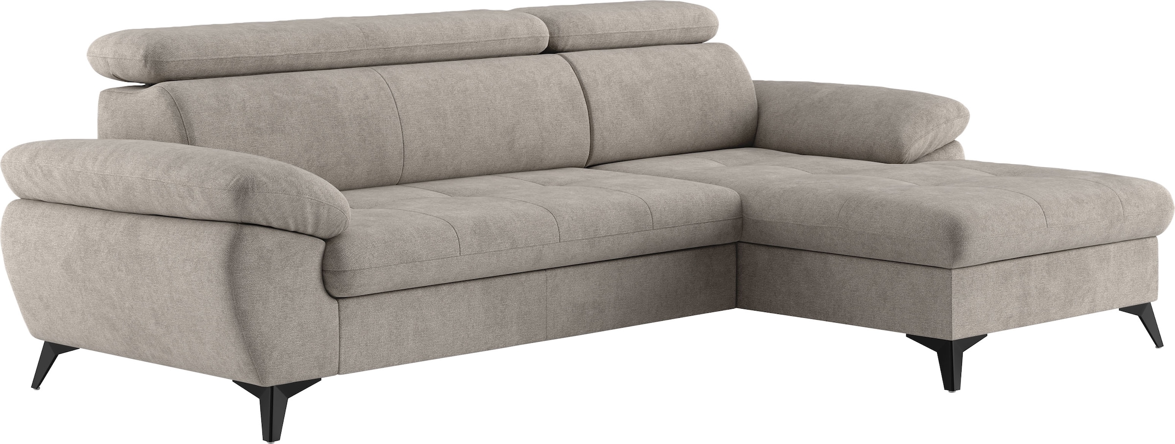 COTTA Ecksofa »Hudson L-Form«, inkl. verstellbare Kopfstützen, wählbar mit Bettfunktion und Stauraum