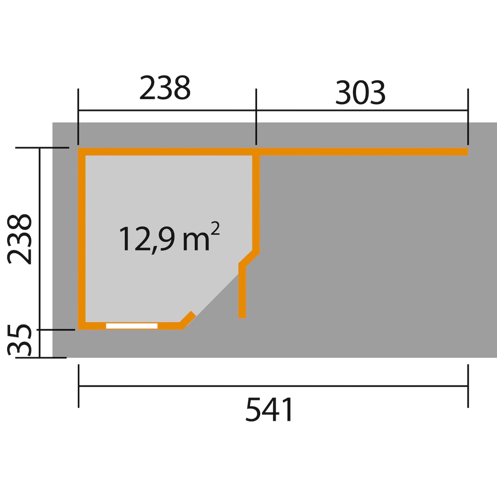 weka Gartenhaus »Designhaus 213B Gr.1«, (Set)