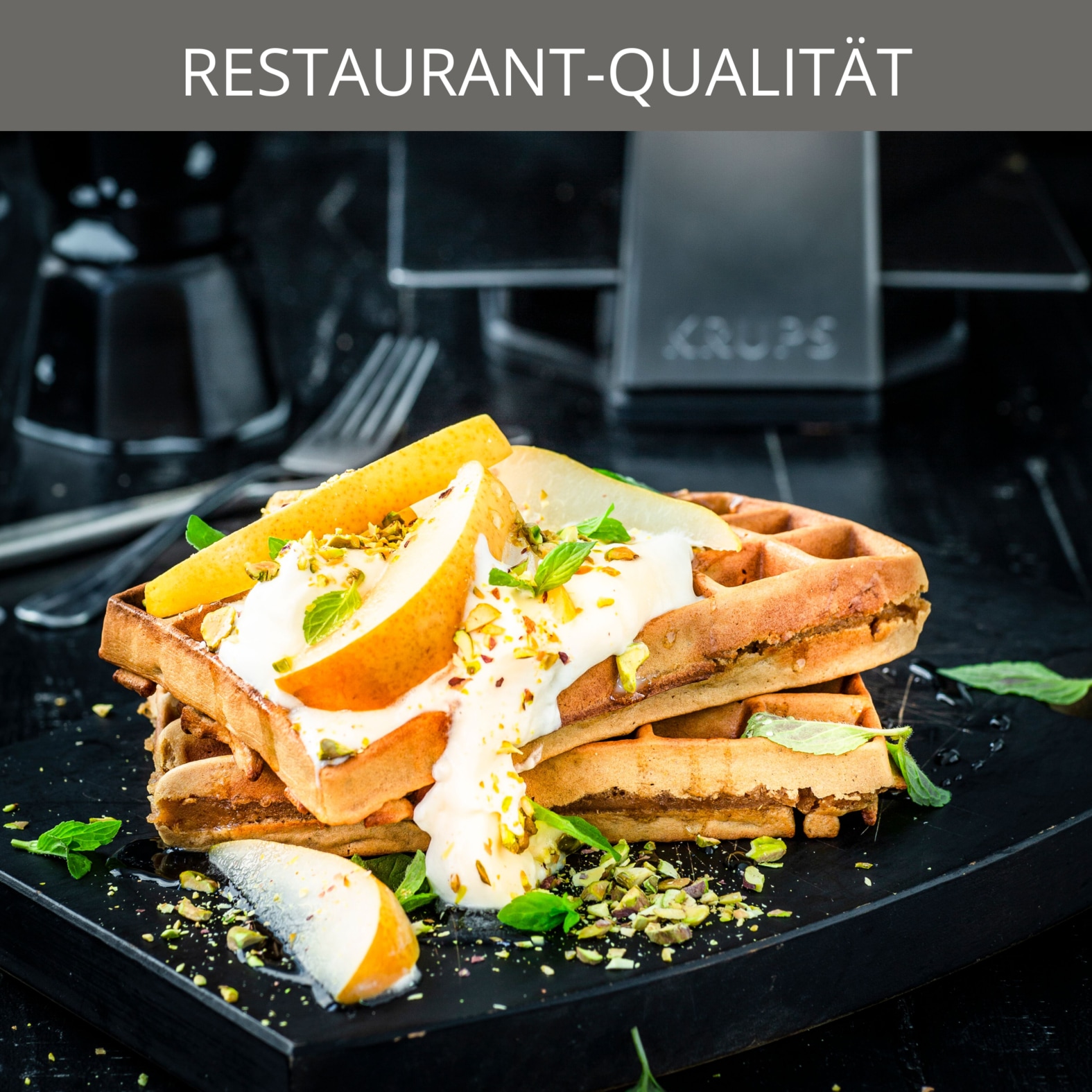 Krups Waffeleisen »FDD95D Professional«, 1200 W, Doppelwaffeleisen, belgische Waffeln, Dreh-Funktion, 7 Bräunungsstufen
