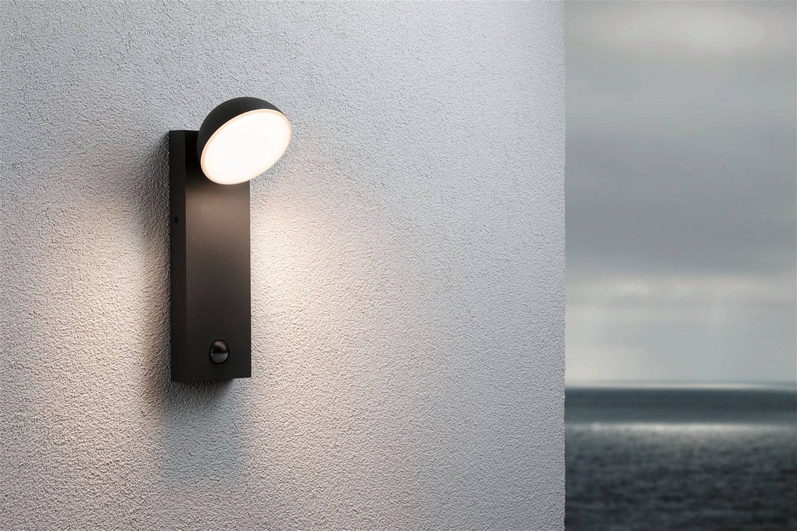 Paulmann LED Außen-Wandleuchte »Puka IP44 rund 110x125mm 3000K 8,5W 460lm 230V Anthrazit Aluminium«, 1 flammig, seewasserresistent